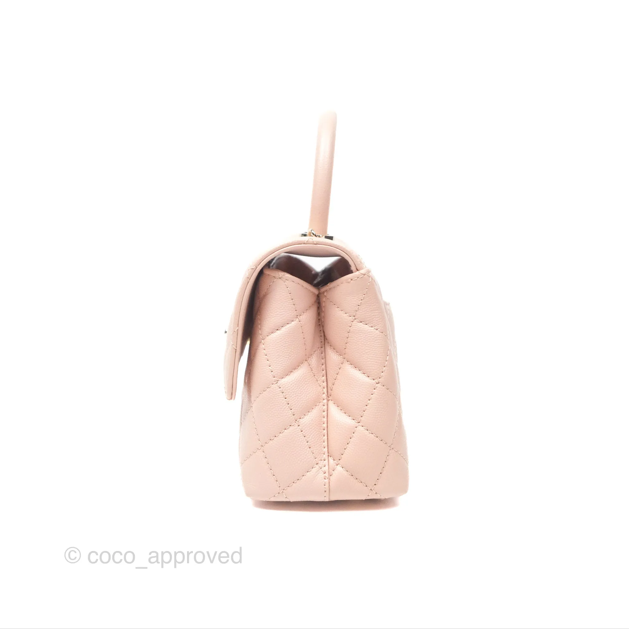 Chanel Small Coco Handle Light Pink Caviar Gold Hardware
