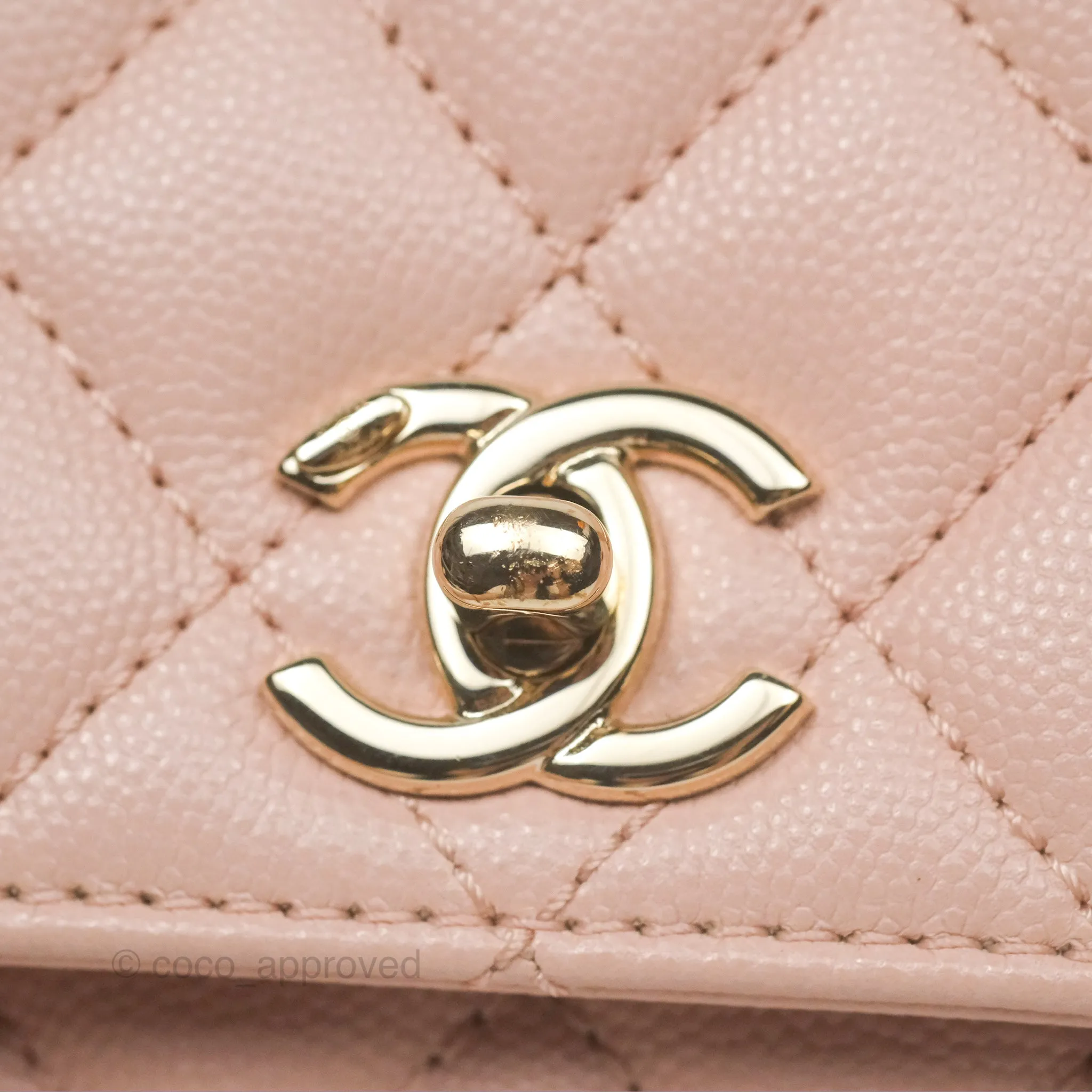 Chanel Small Coco Handle Light Pink Caviar Gold Hardware