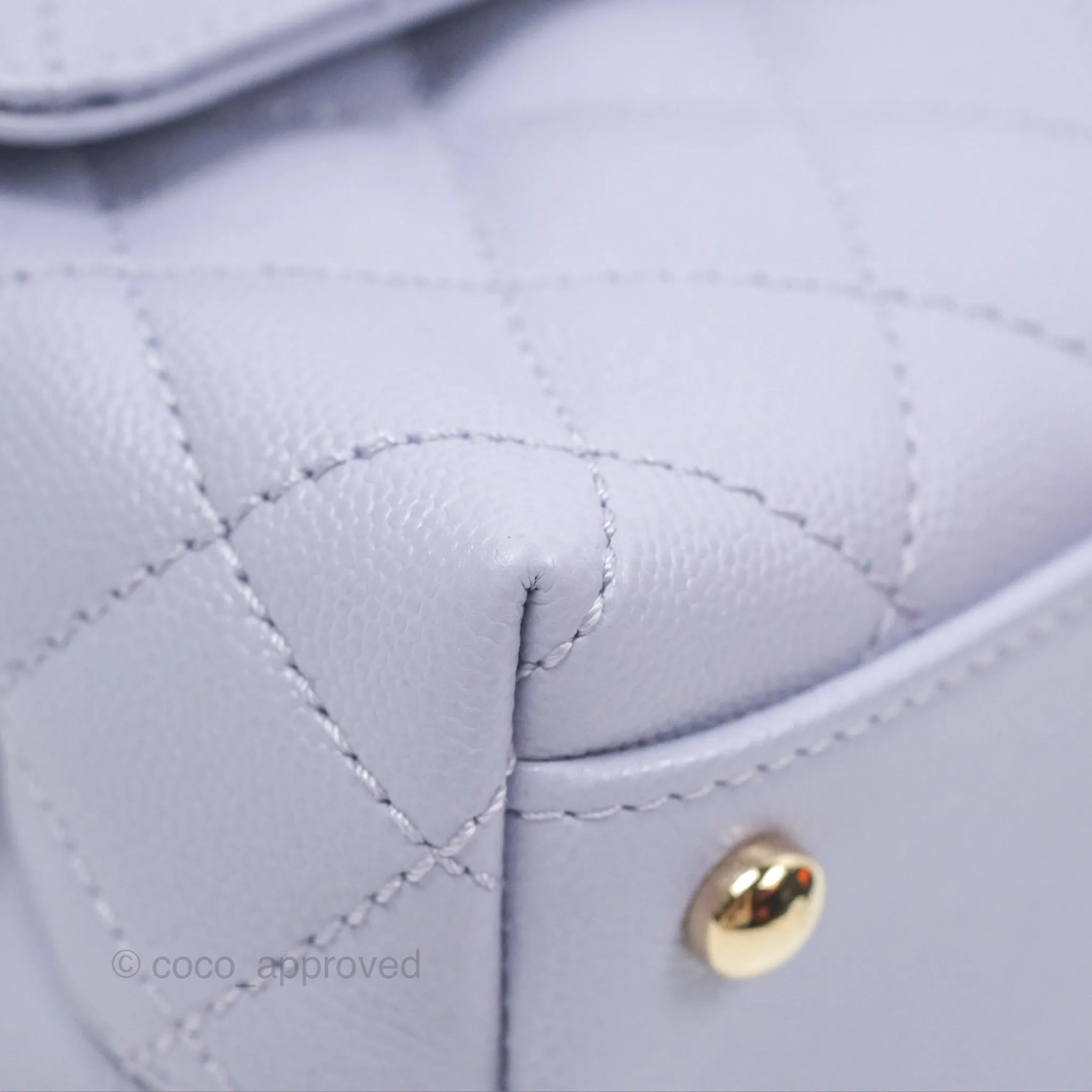 Chanel Small Coco Handle Lilac Caviar Gold Hardware