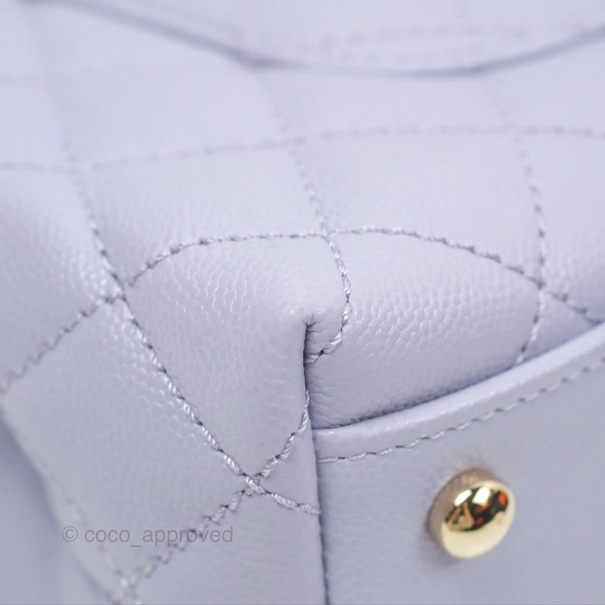 Chanel Small Coco Handle Lilac Caviar Gold Hardware