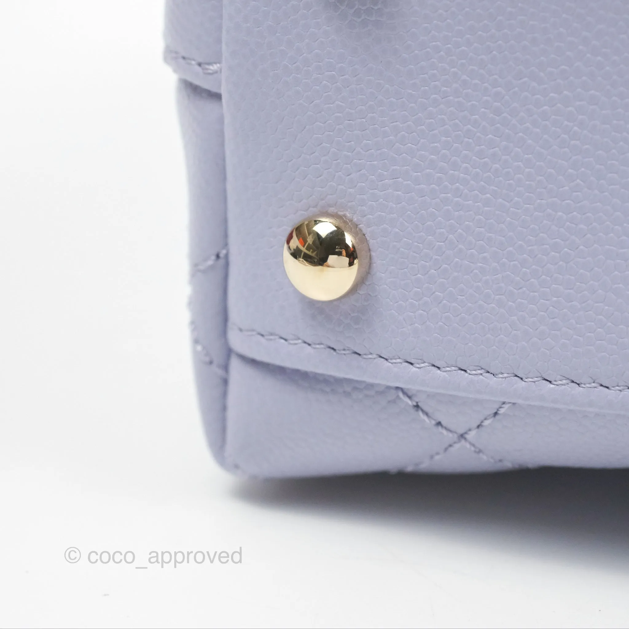 Chanel Small Coco Handle Lilac Caviar Gold Hardware