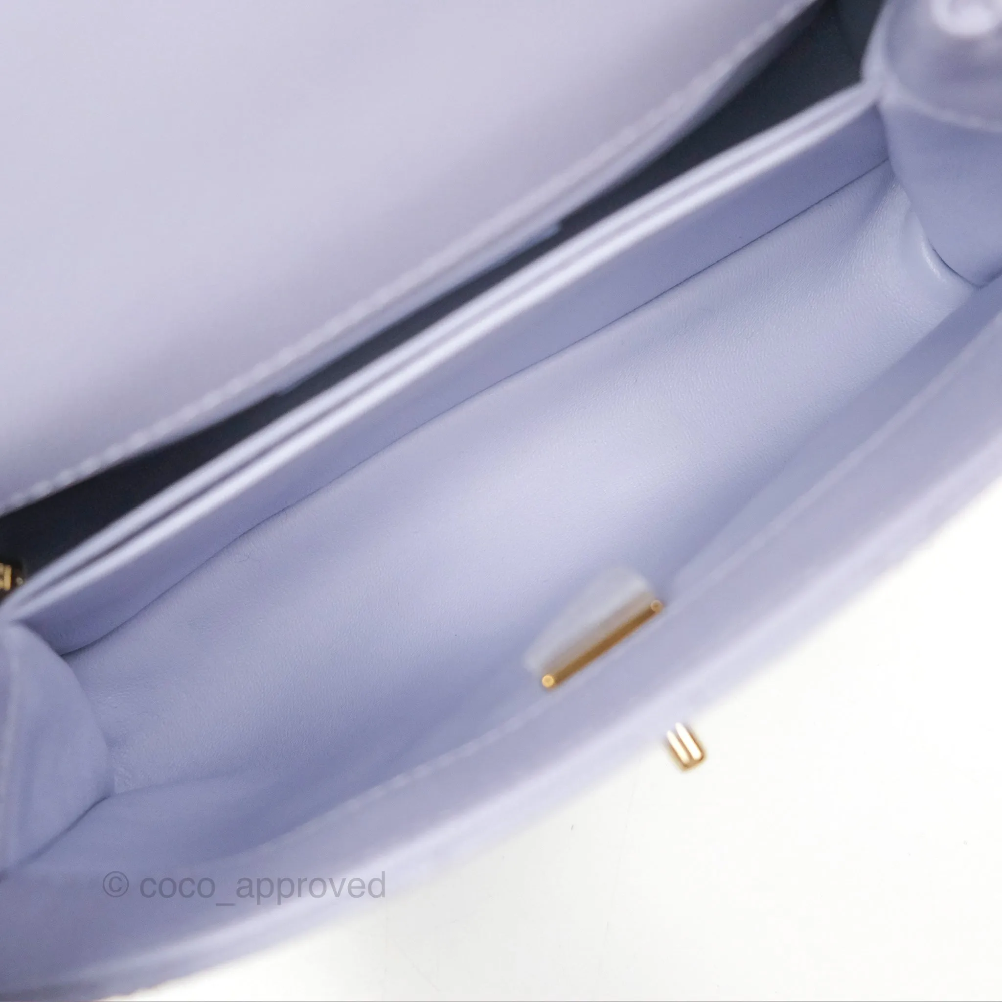 Chanel Small Coco Handle Lilac Caviar Gold Hardware