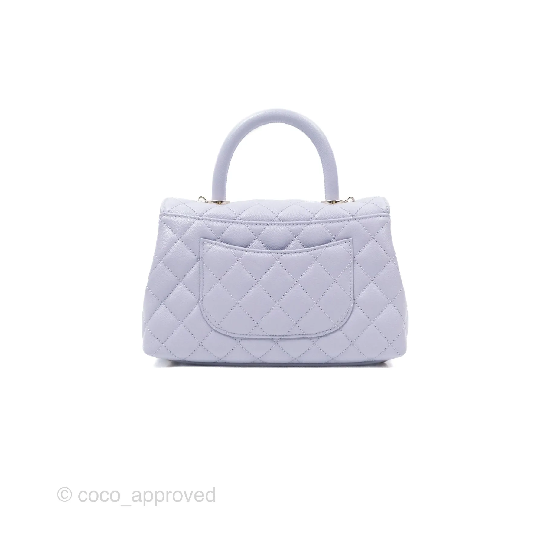 Chanel Small Coco Handle Lilac Caviar Gold Hardware
