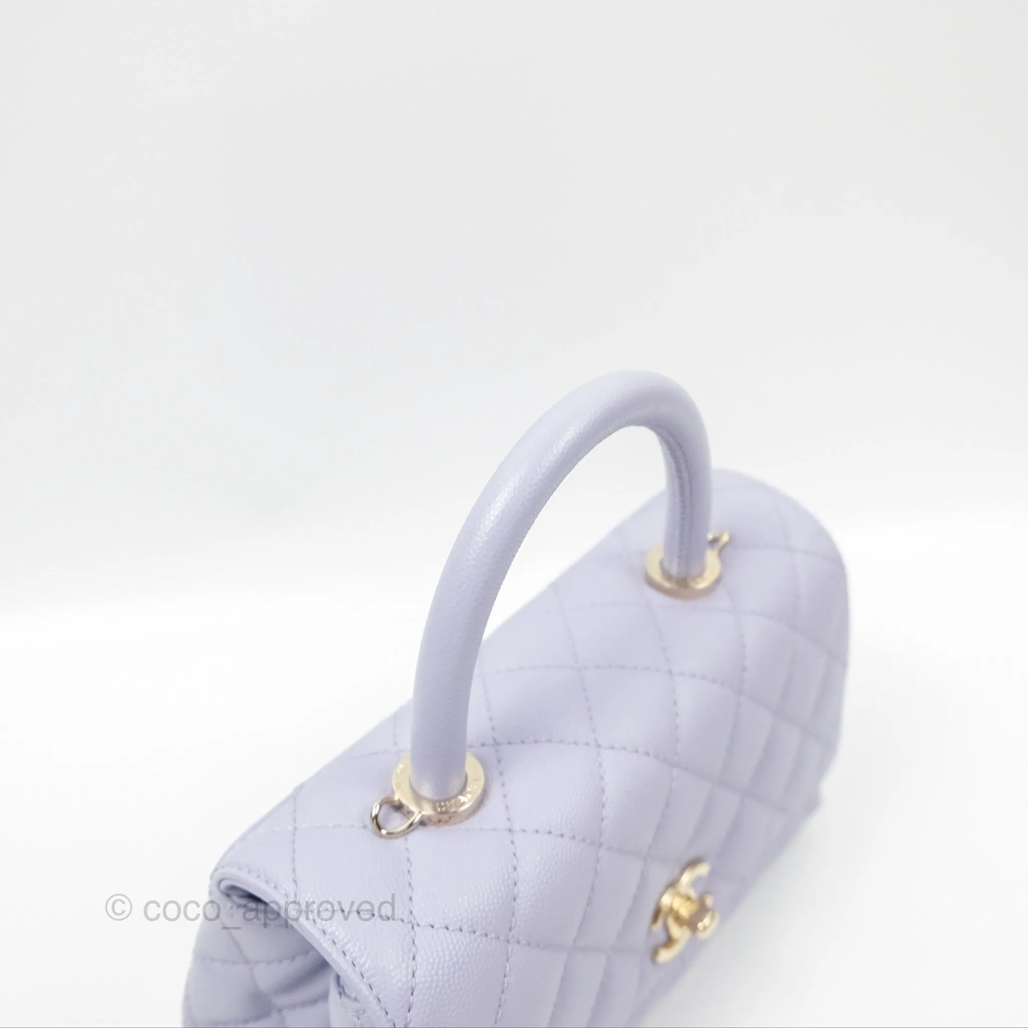 Chanel Small Coco Handle Lilac Caviar Gold Hardware