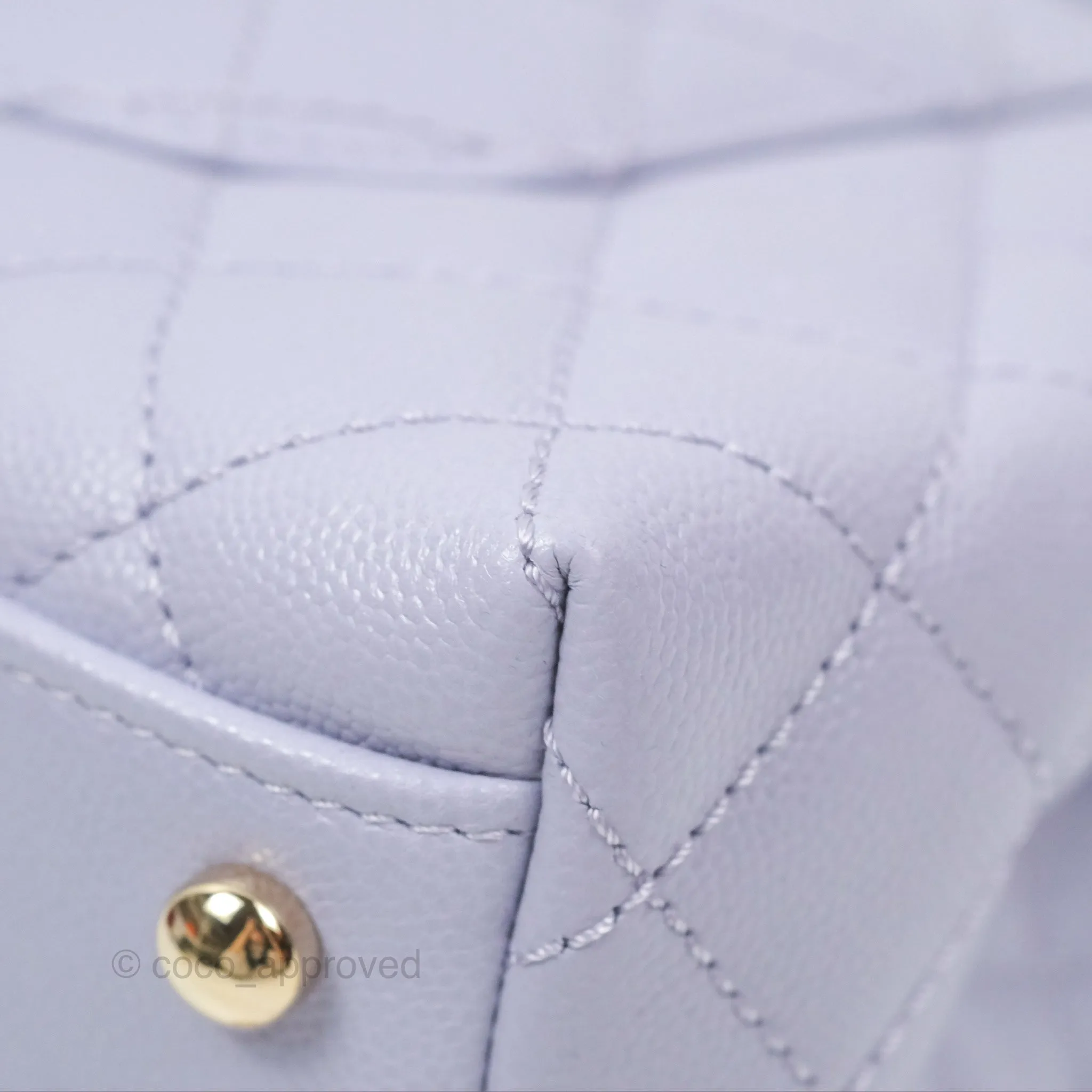 Chanel Small Coco Handle Lilac Caviar Gold Hardware