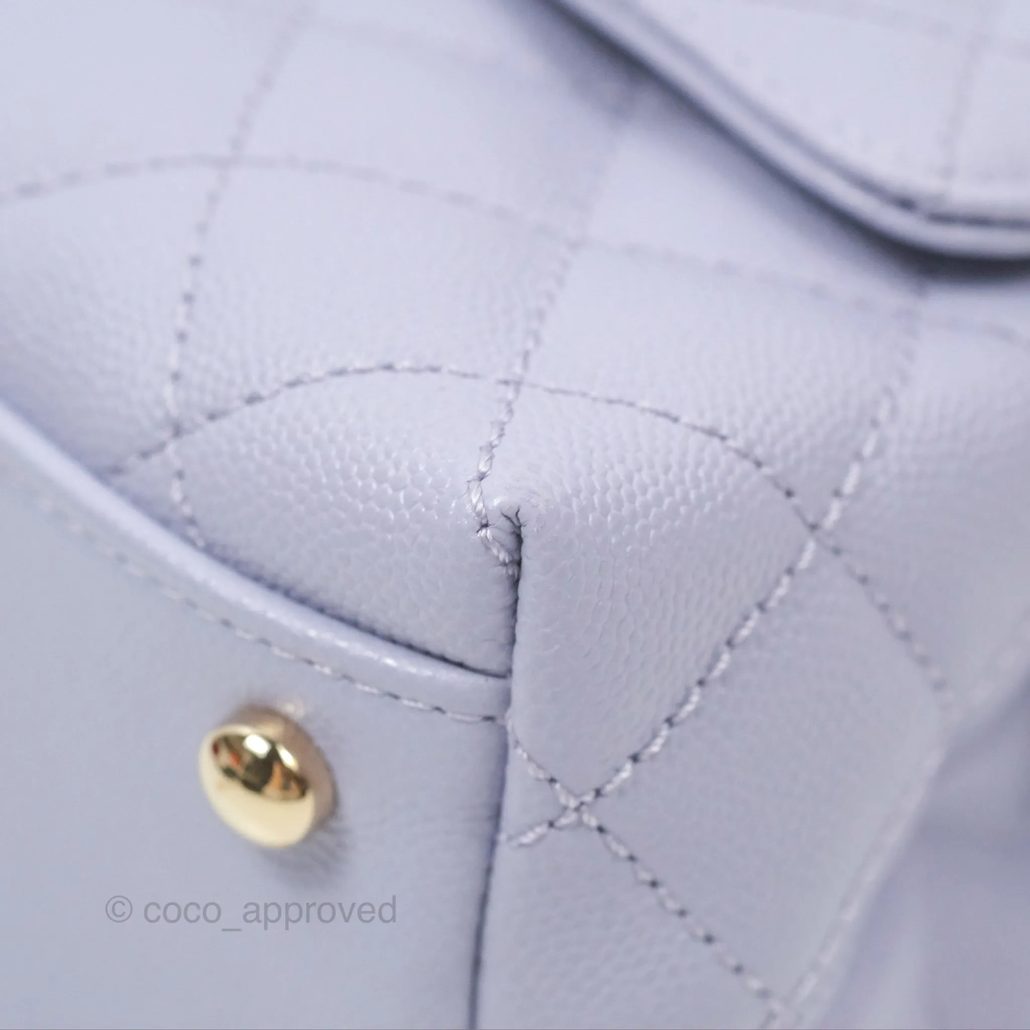 Chanel Small Coco Handle Lilac Caviar Gold Hardware