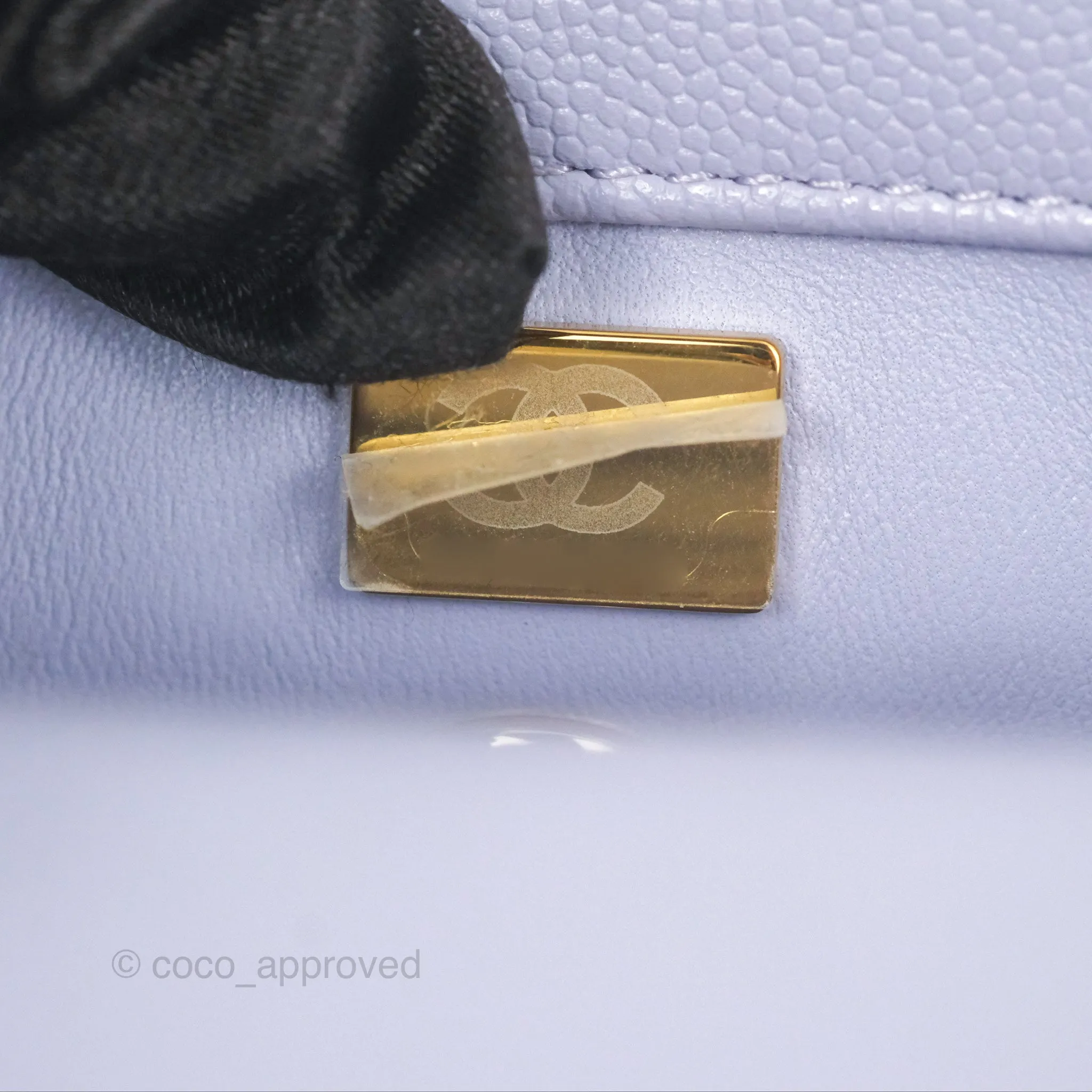 Chanel Small Coco Handle Lilac Caviar Gold Hardware