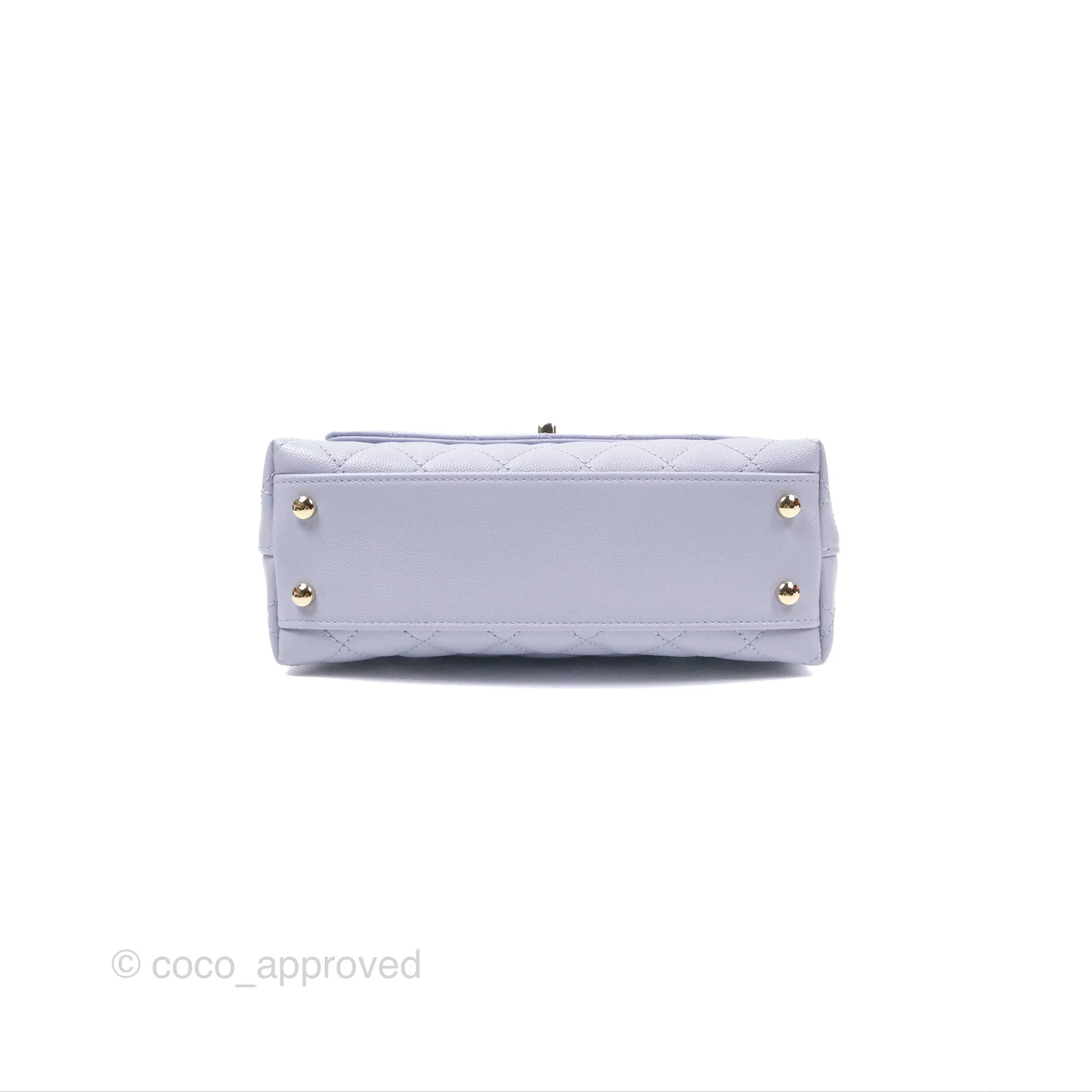 Chanel Small Coco Handle Lilac Caviar Gold Hardware