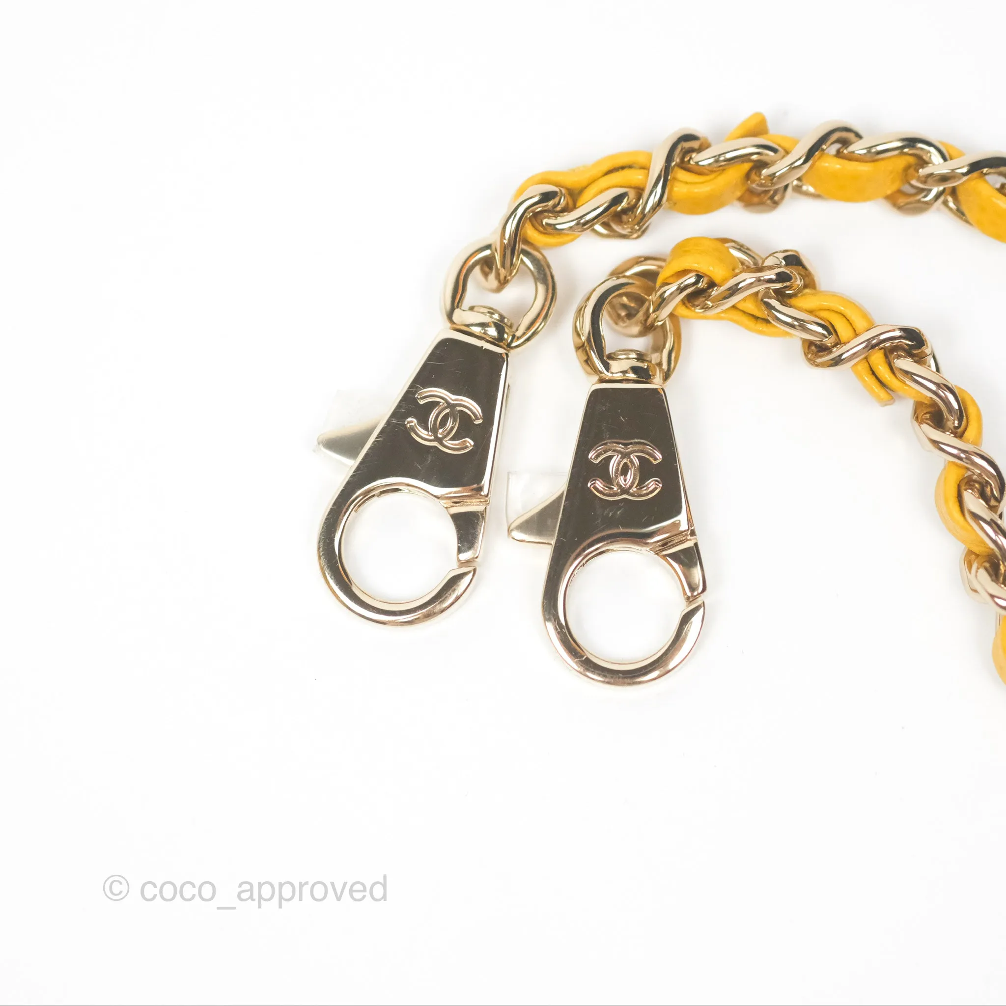 Chanel Small Coco Handle Mustard Yellow Caviar Gold Hardware