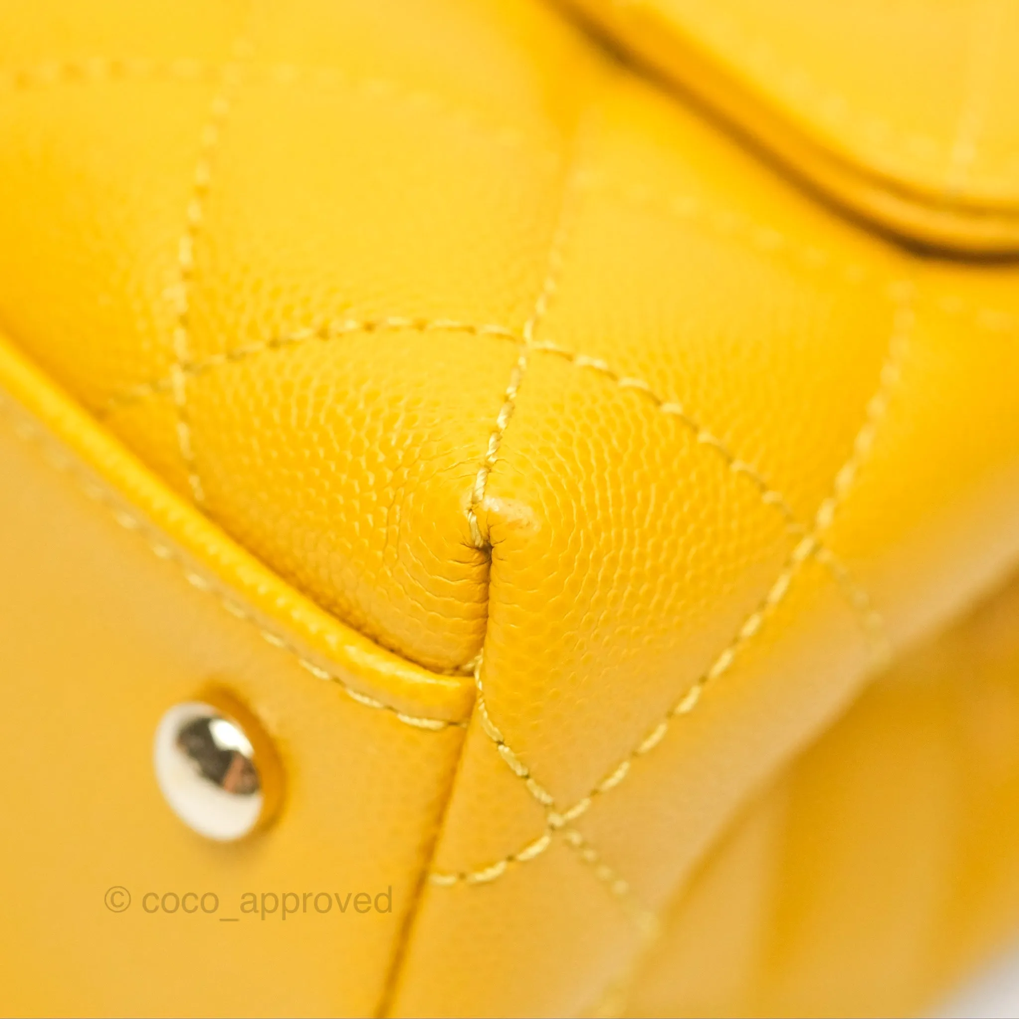 Chanel Small Coco Handle Mustard Yellow Caviar Gold Hardware