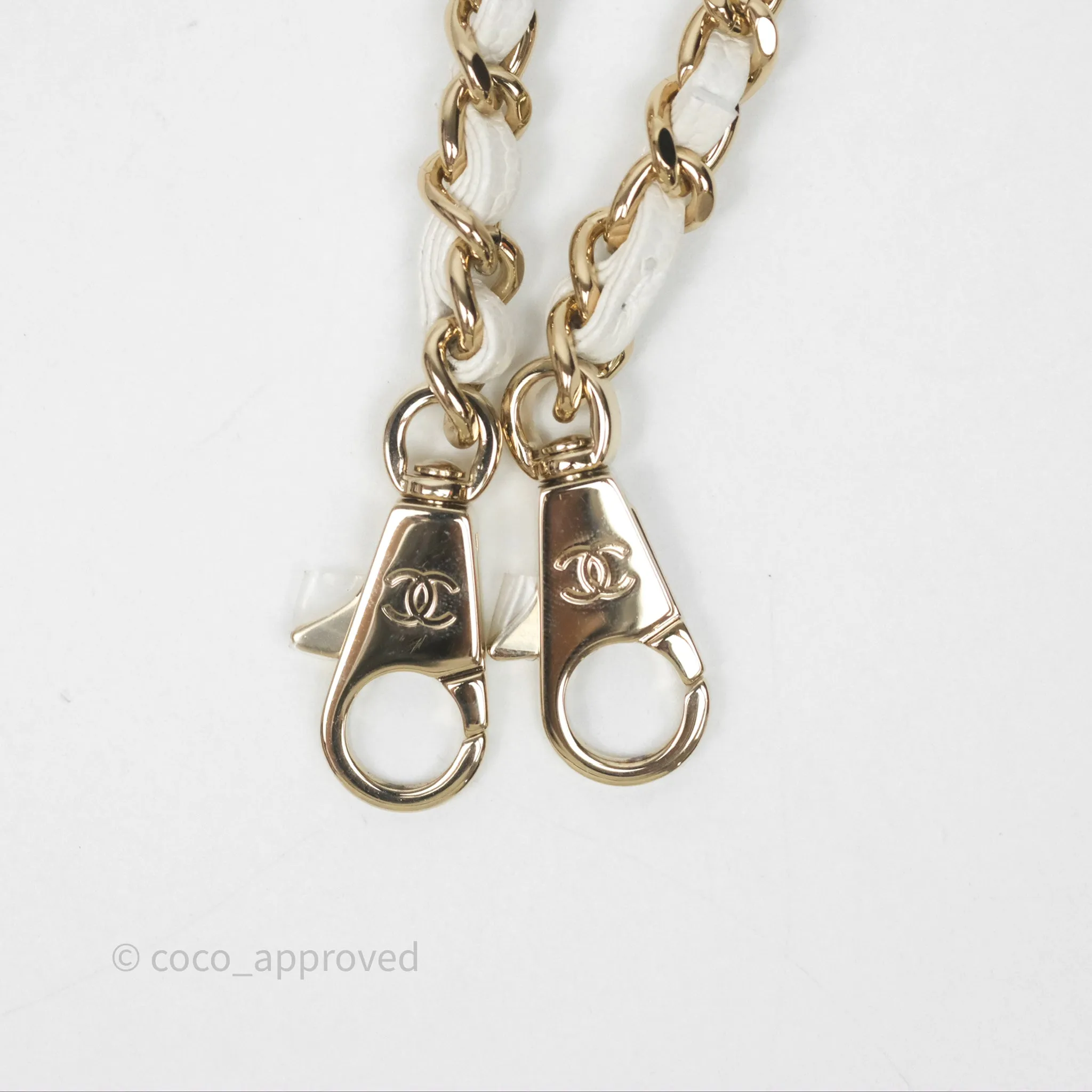 Chanel Small Coco Handle Quilted White Caviar Gold Hardware