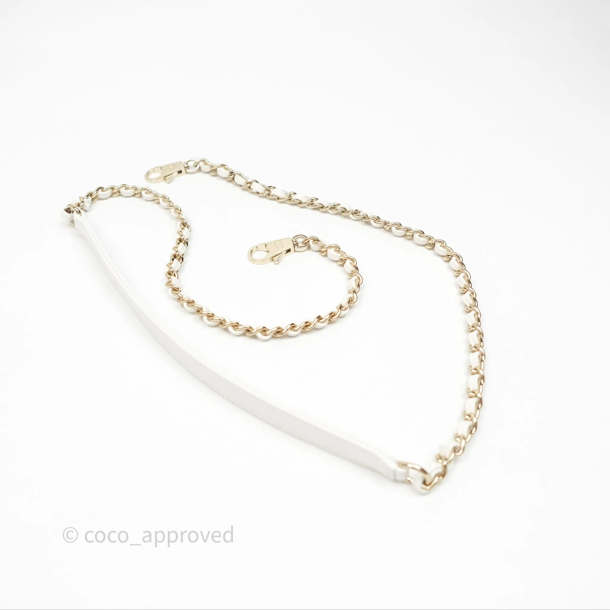 Chanel Small Coco Handle Quilted White Caviar Gold Hardware