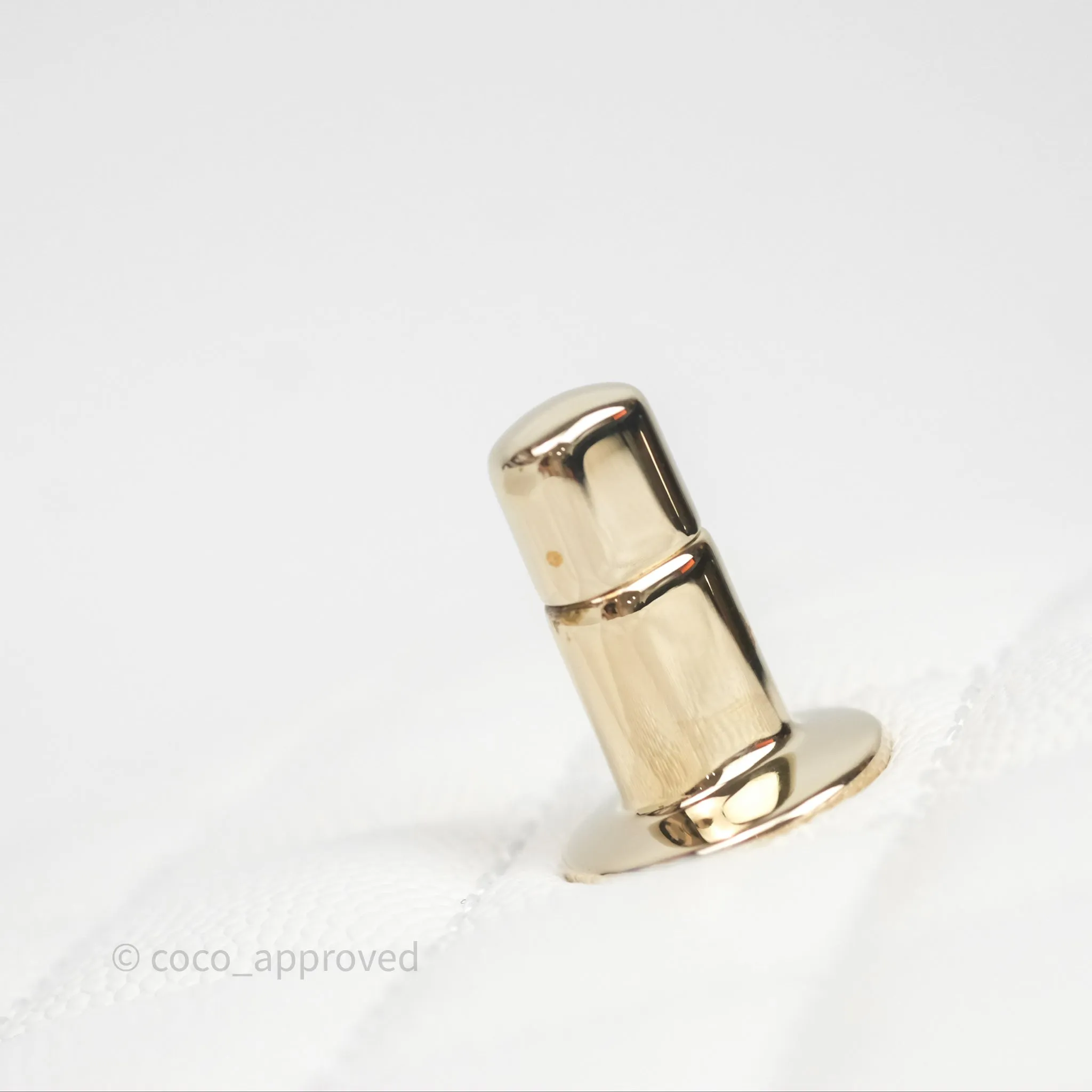 Chanel Small Coco Handle Quilted White Caviar Gold Hardware