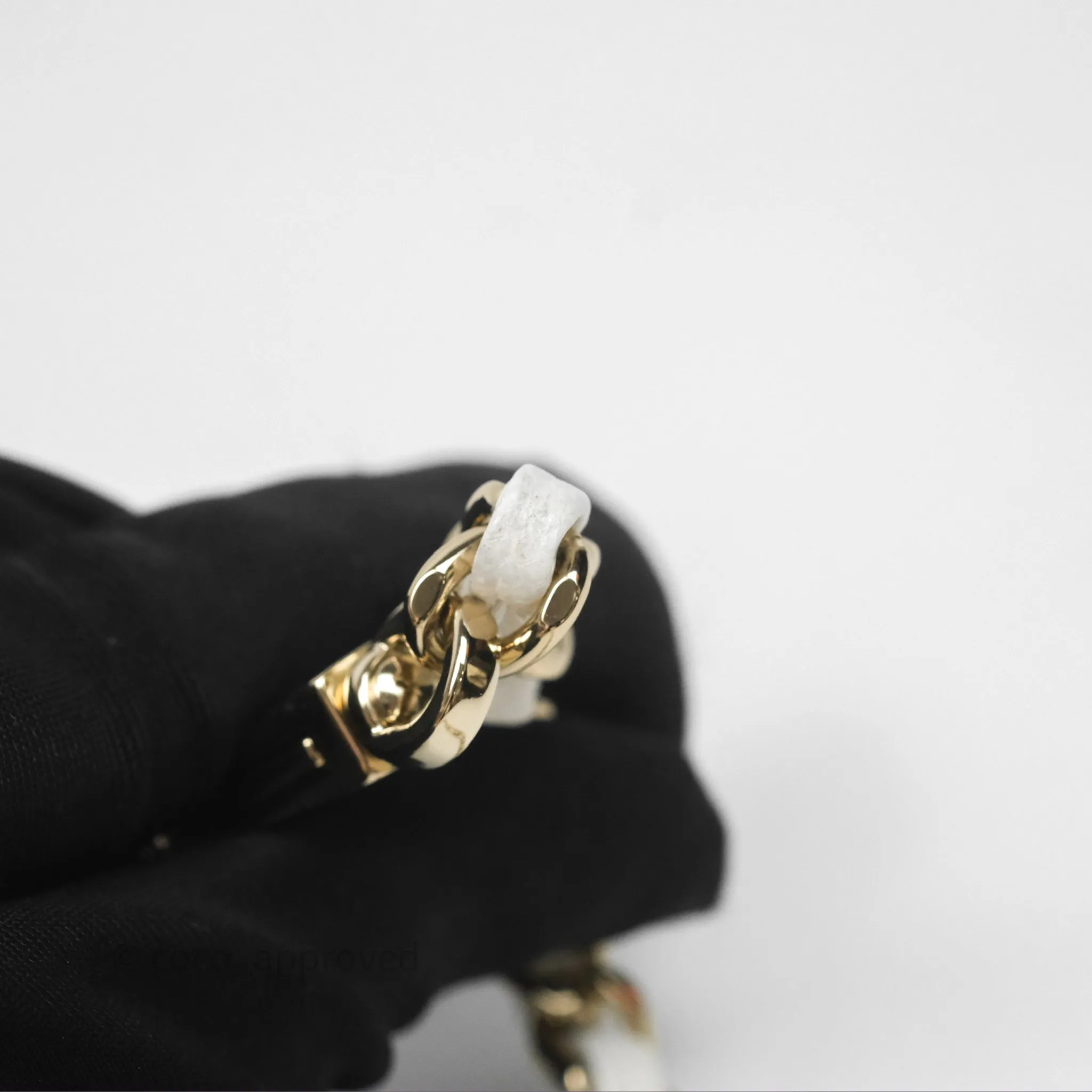 Chanel Small Coco Handle Quilted White Caviar Gold Hardware