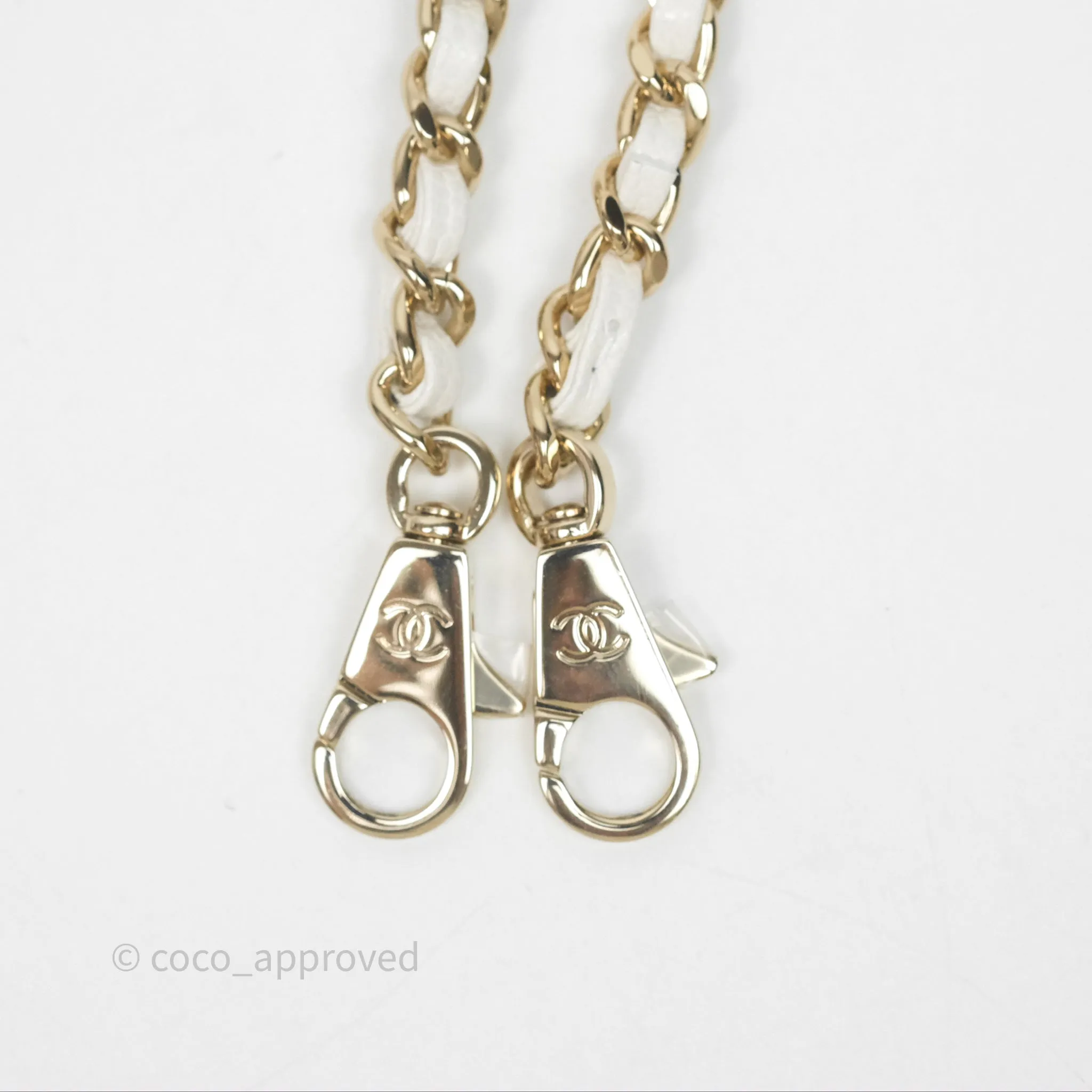 Chanel Small Coco Handle Quilted White Caviar Gold Hardware