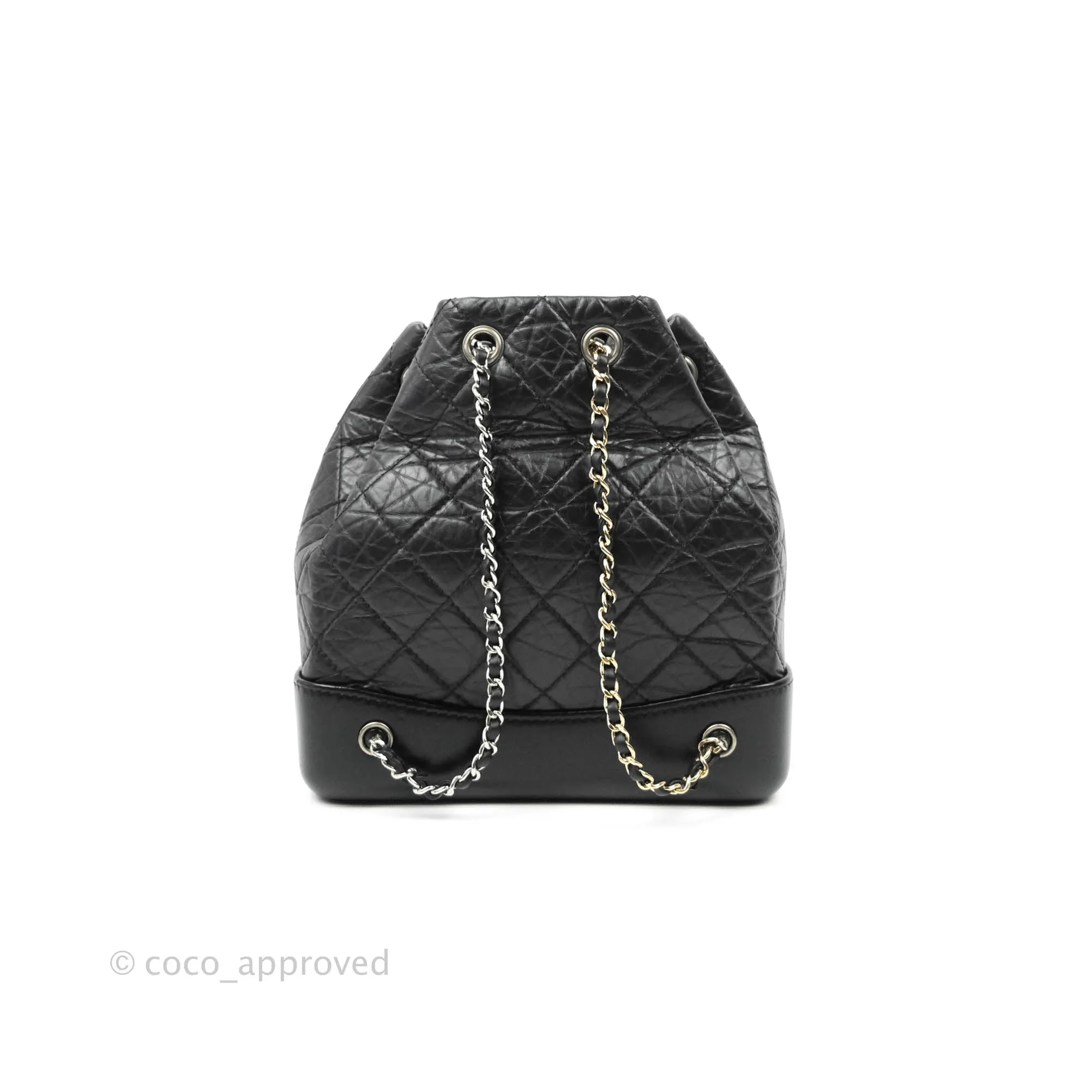 Chanel Small Gabrielle Backpack Black Aged Calfskin