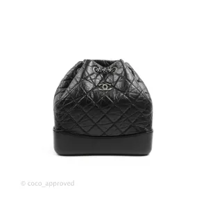 Chanel Small Gabrielle Backpack Black Aged Calfskin