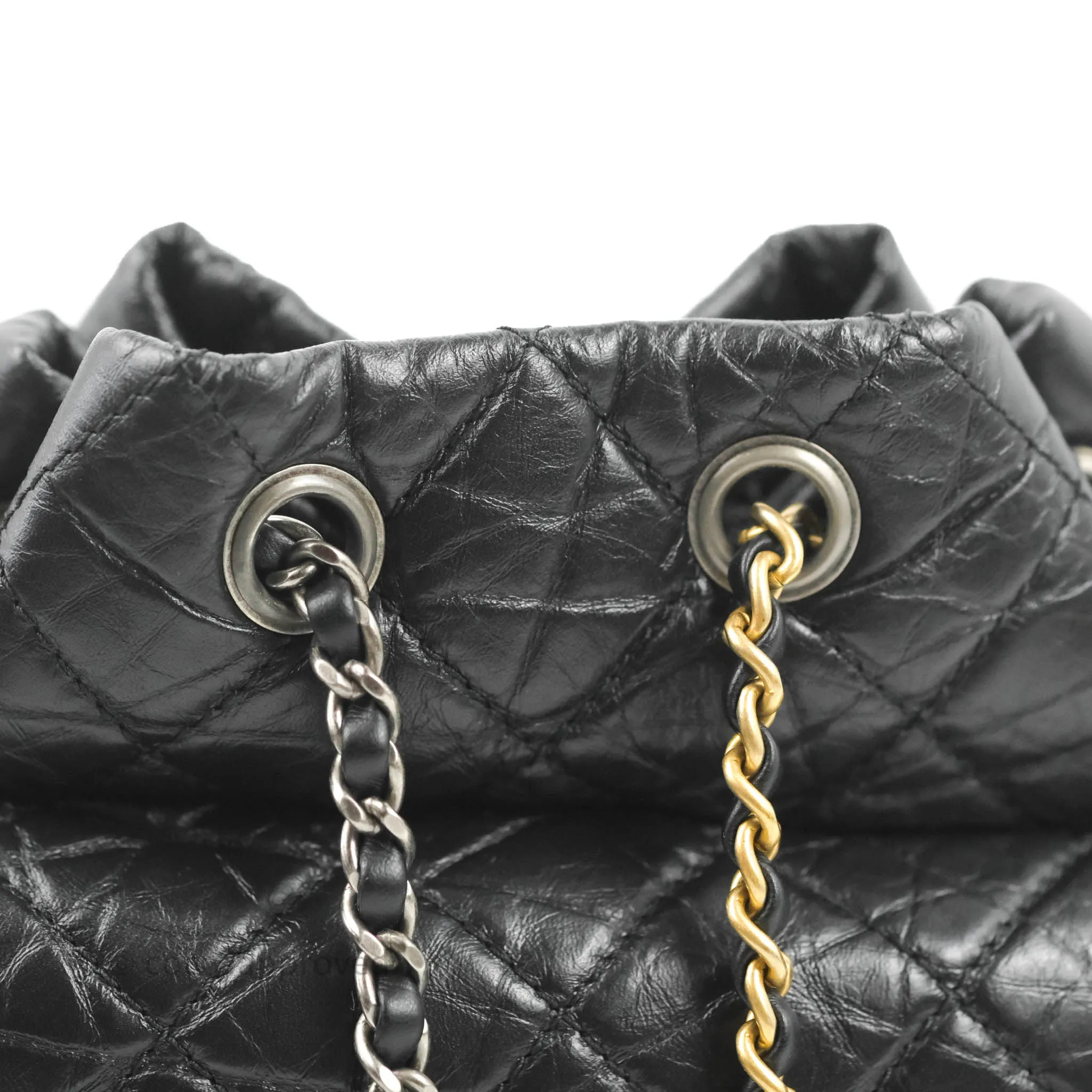 Chanel Small Gabrielle Backpack Black Aged Calfskin