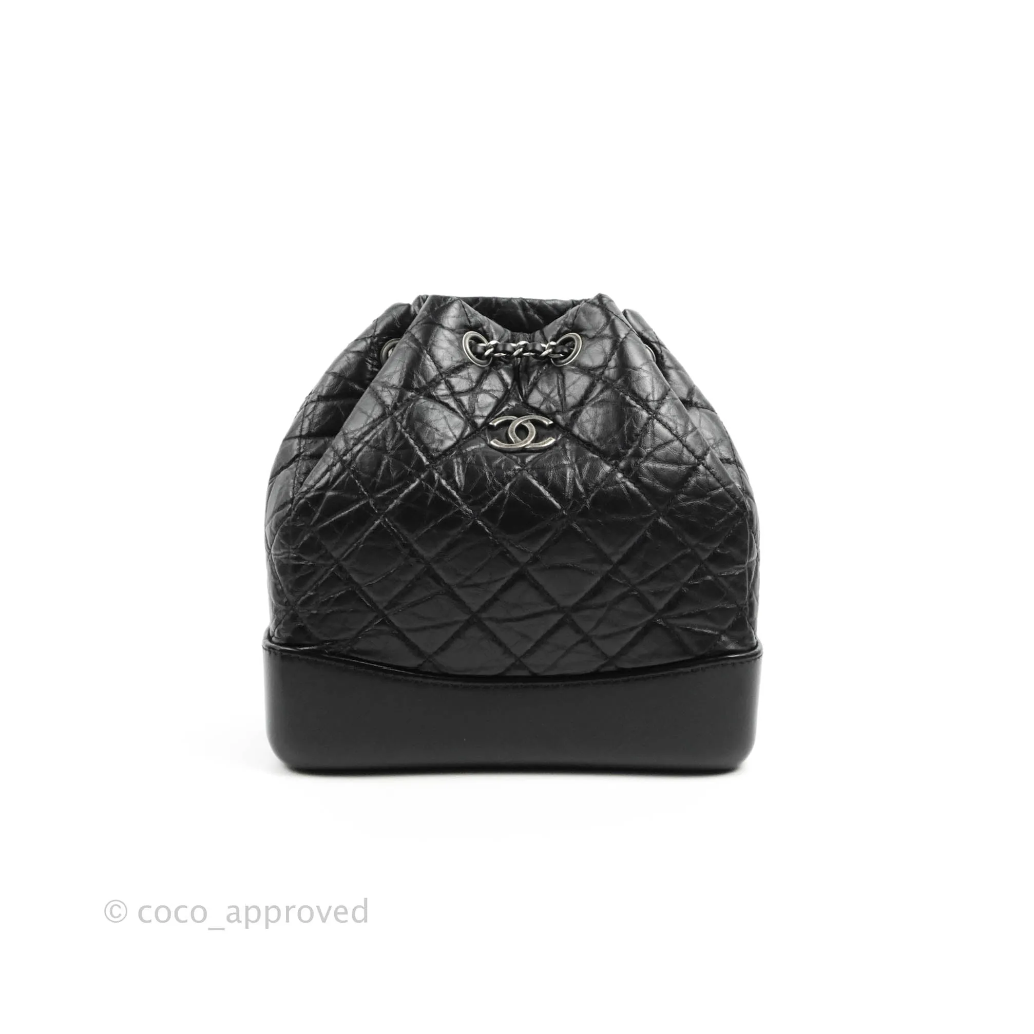 Chanel Small Gabrielle Backpack Black Aged Calfskin