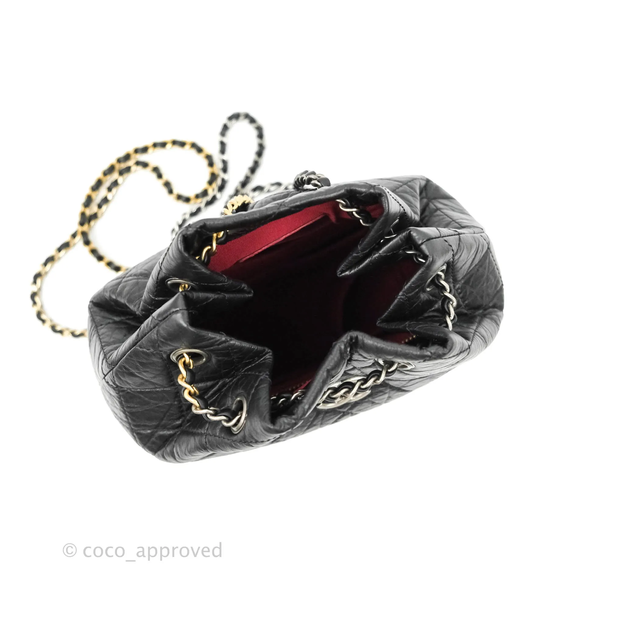 Chanel Small Gabrielle Backpack Black Aged Calfskin