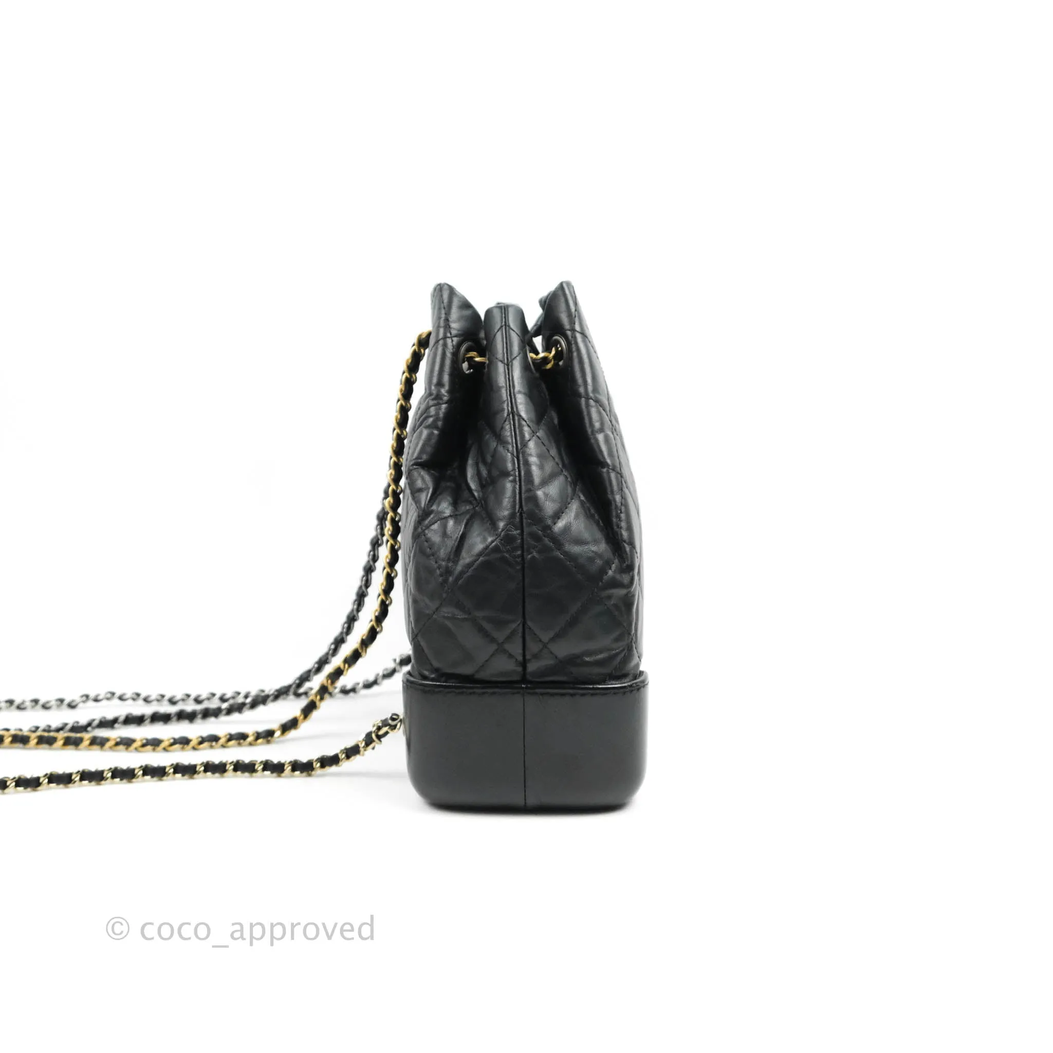 Chanel Small Gabrielle Backpack Black Aged Calfskin