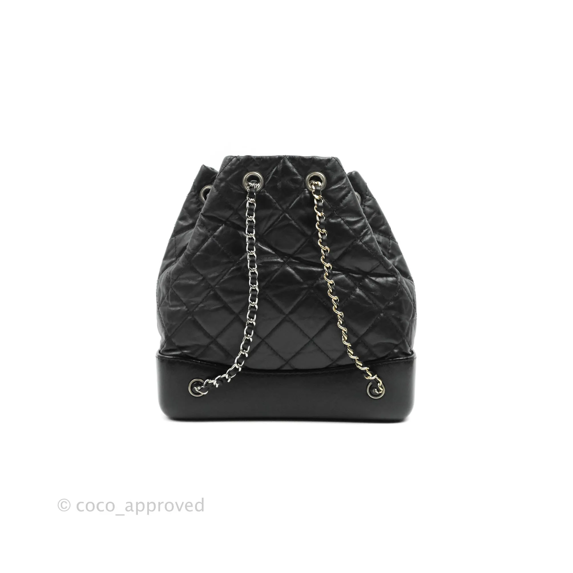 Chanel Small Gabrielle Backpack Black Aged Calfskin