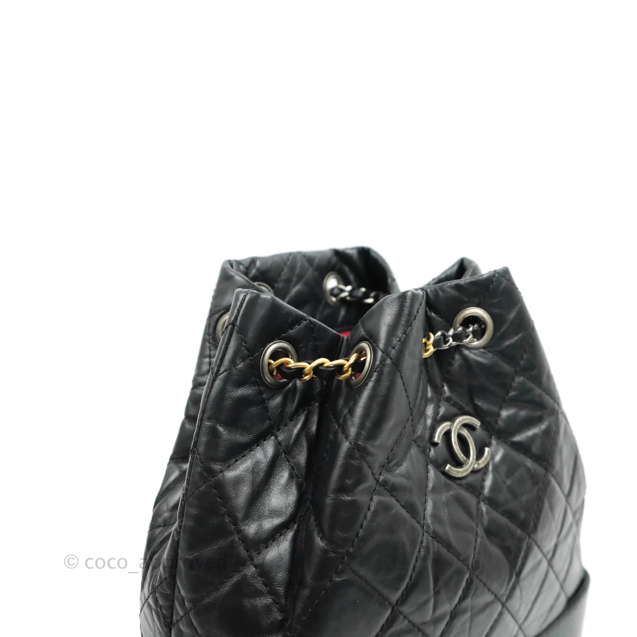 Chanel Small Gabrielle Backpack Black Aged Calfskin