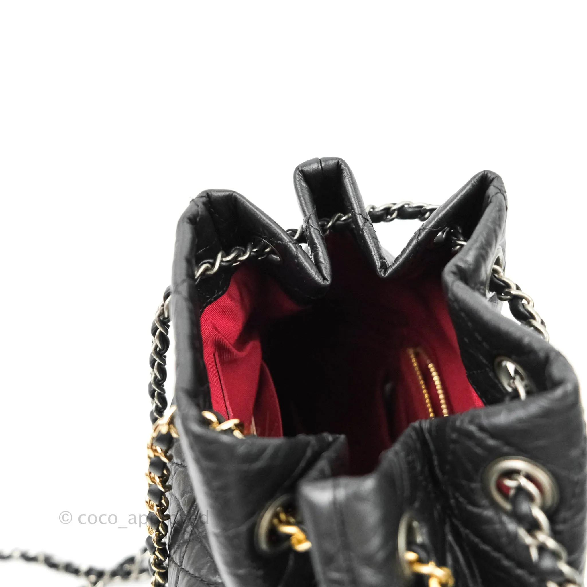 Chanel Small Gabrielle Backpack Black Aged Calfskin