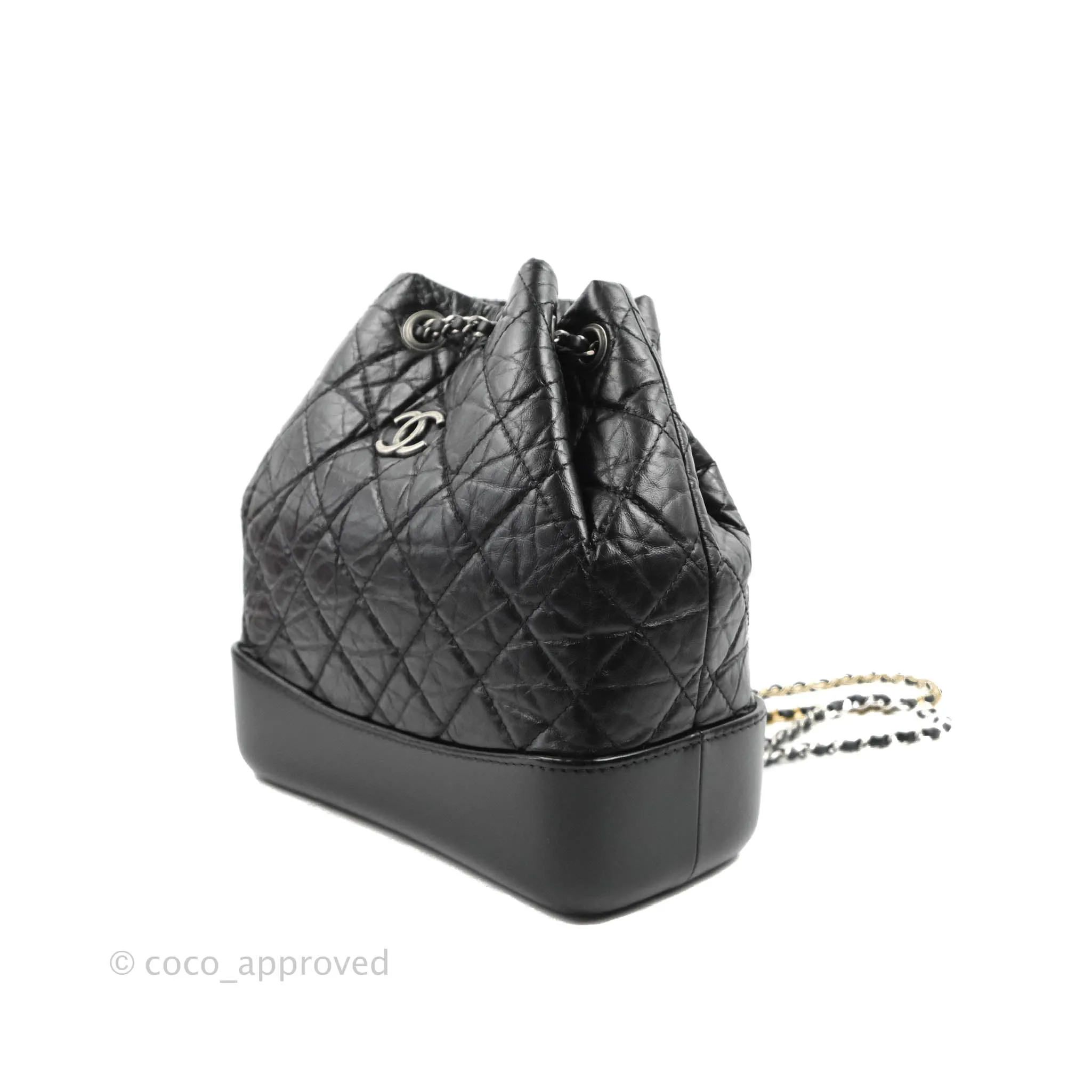 Chanel Small Gabrielle Backpack Black Aged Calfskin