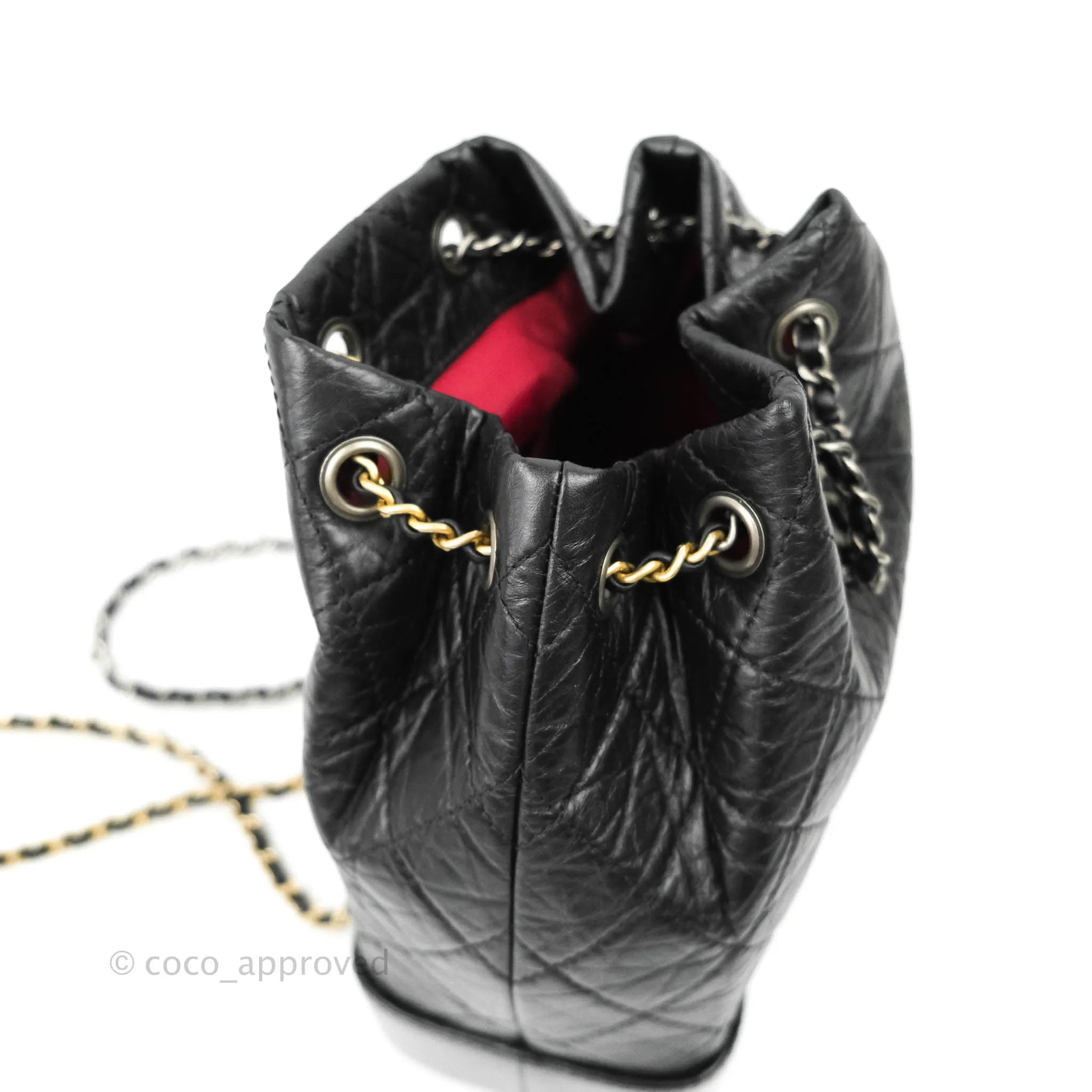 Chanel Small Gabrielle Backpack Black Aged Calfskin