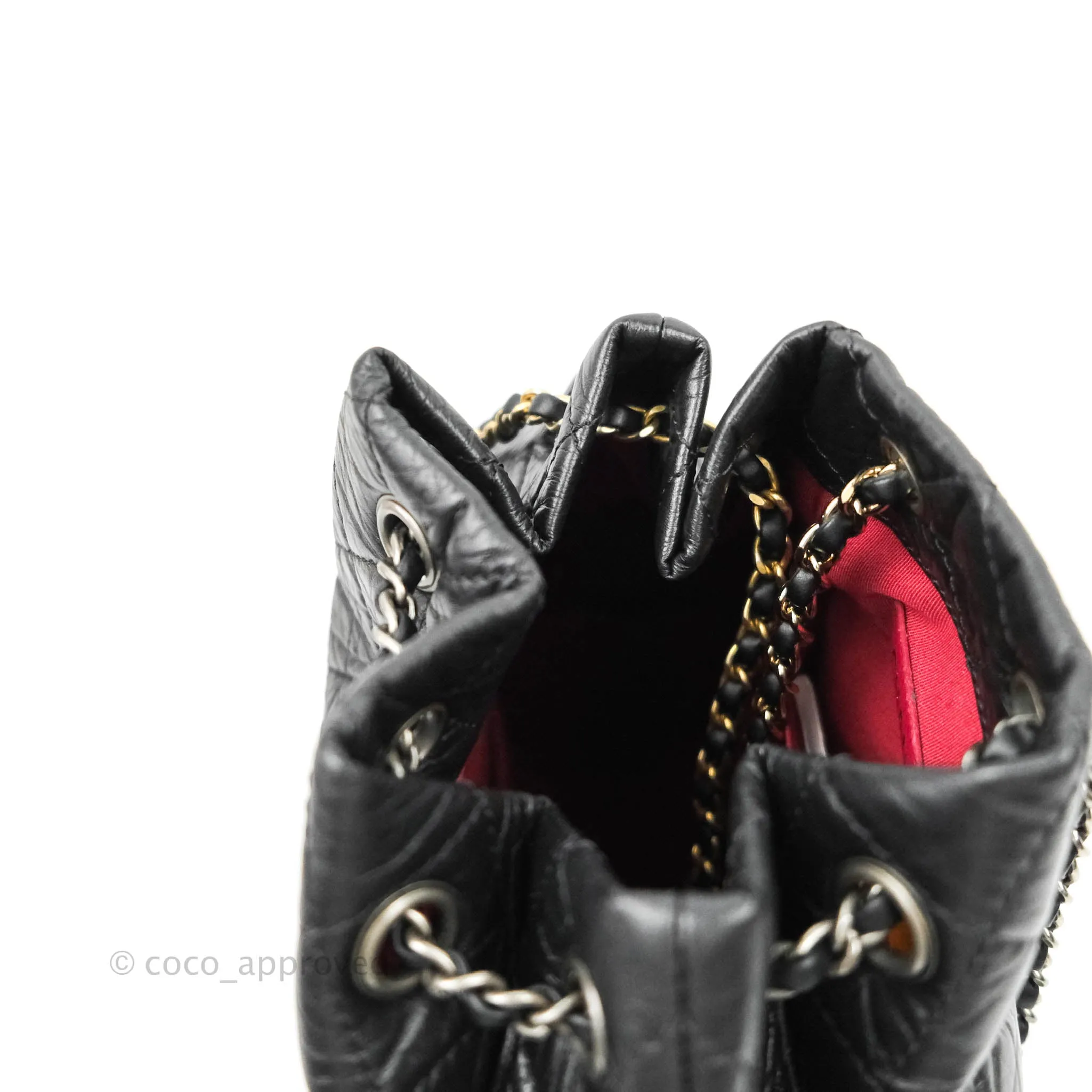 Chanel Small Gabrielle Backpack Black Aged Calfskin