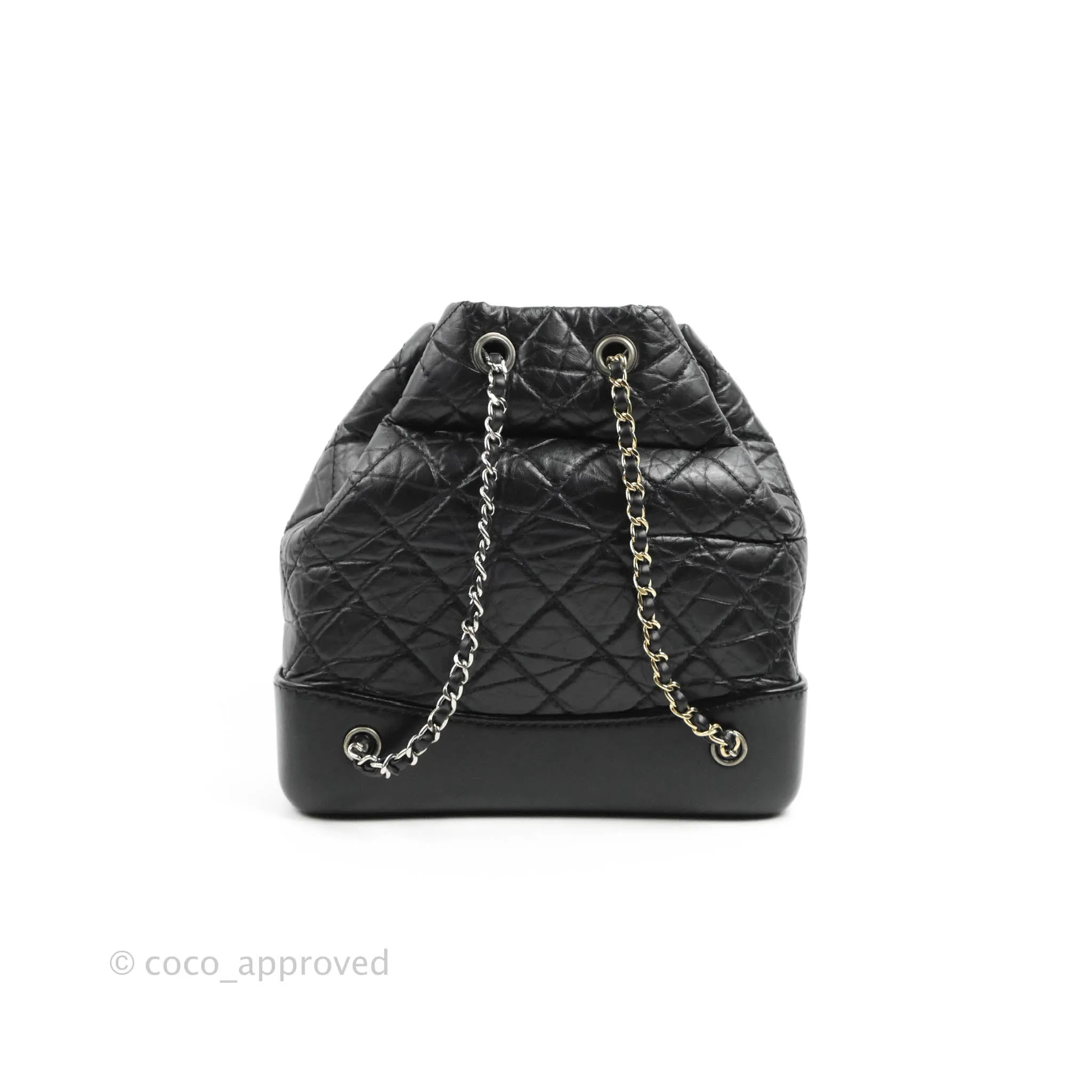 Chanel Small Gabrielle Backpack Black Aged Calfskin