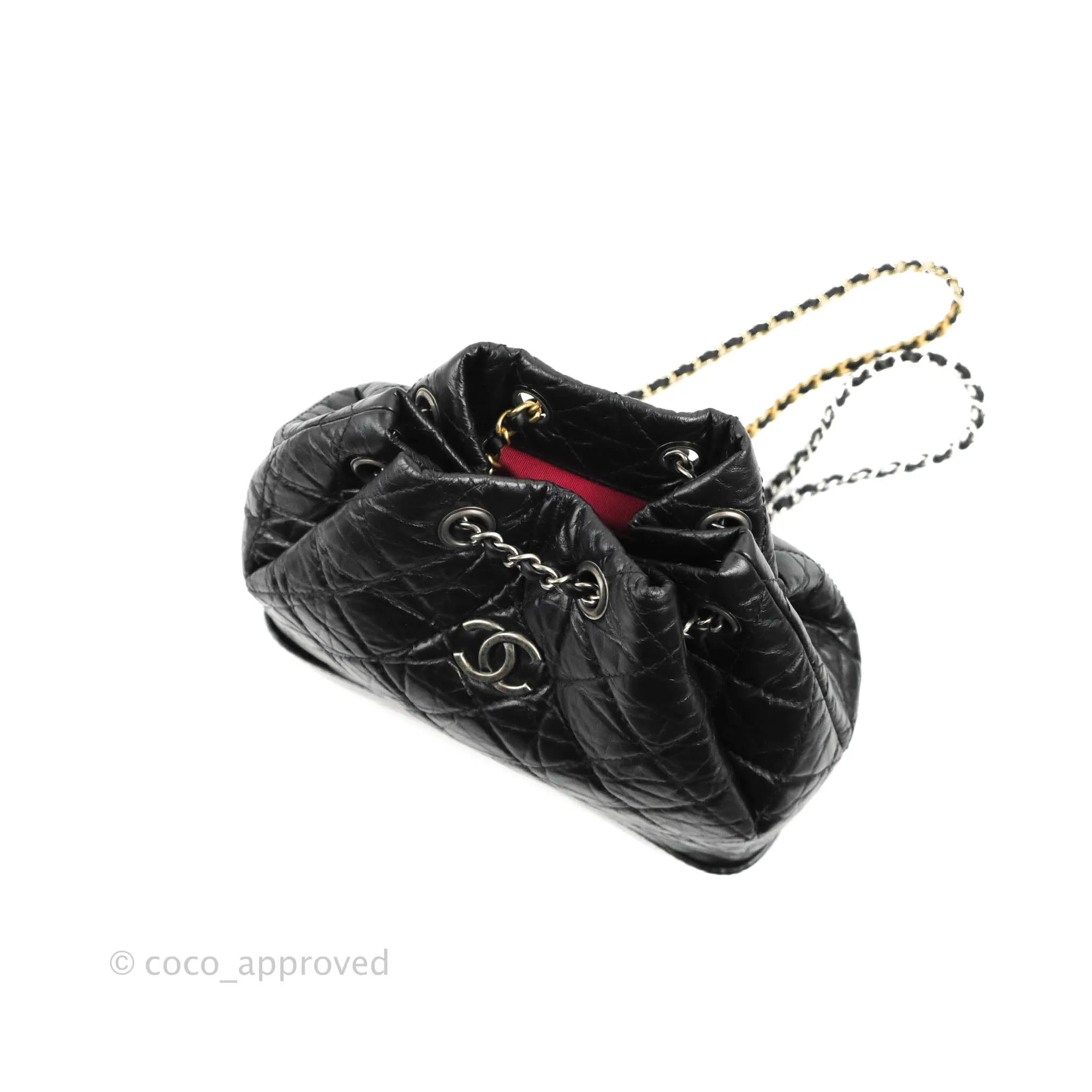 Chanel Small Gabrielle Backpack Black Aged Calfskin