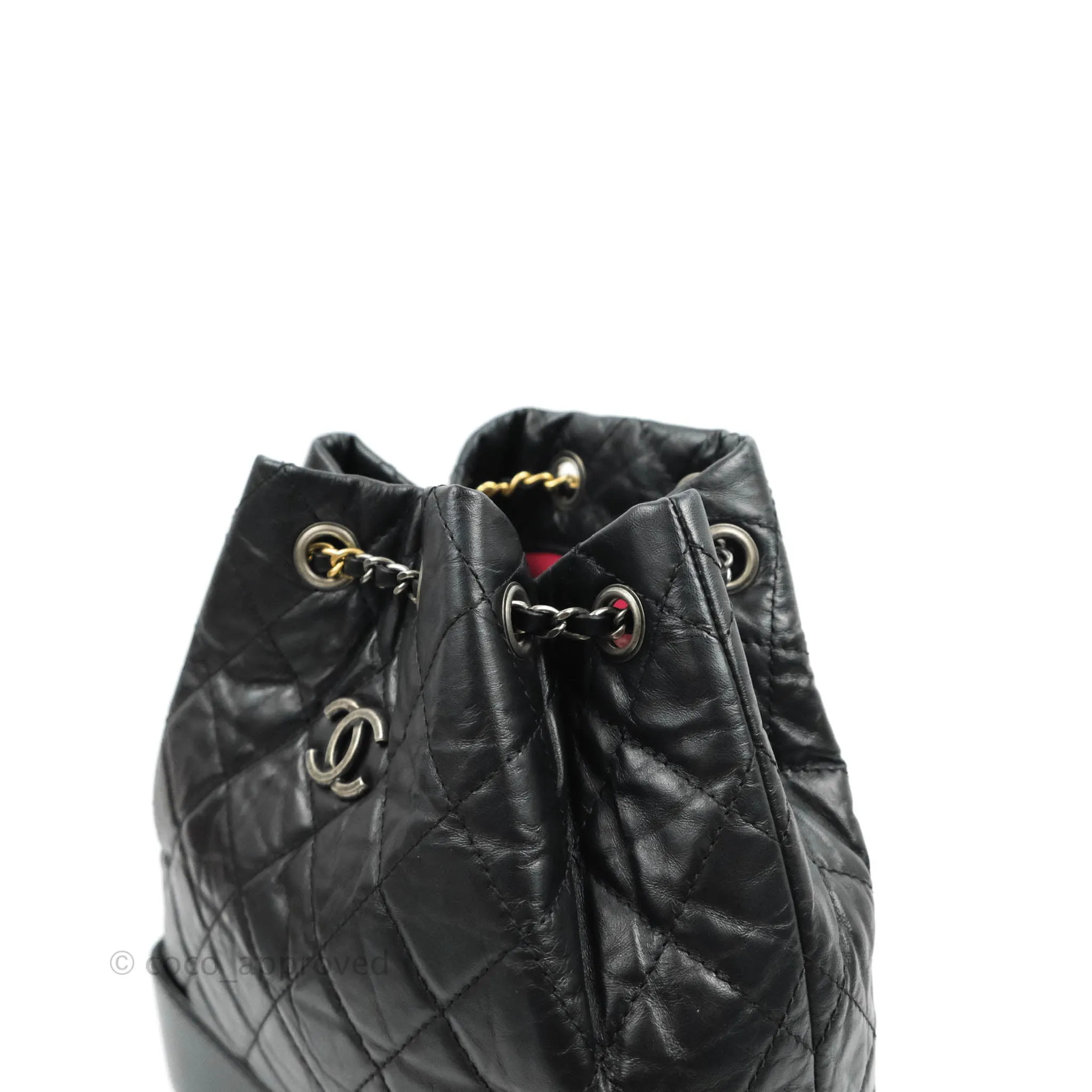 Chanel Small Gabrielle Backpack Black Aged Calfskin