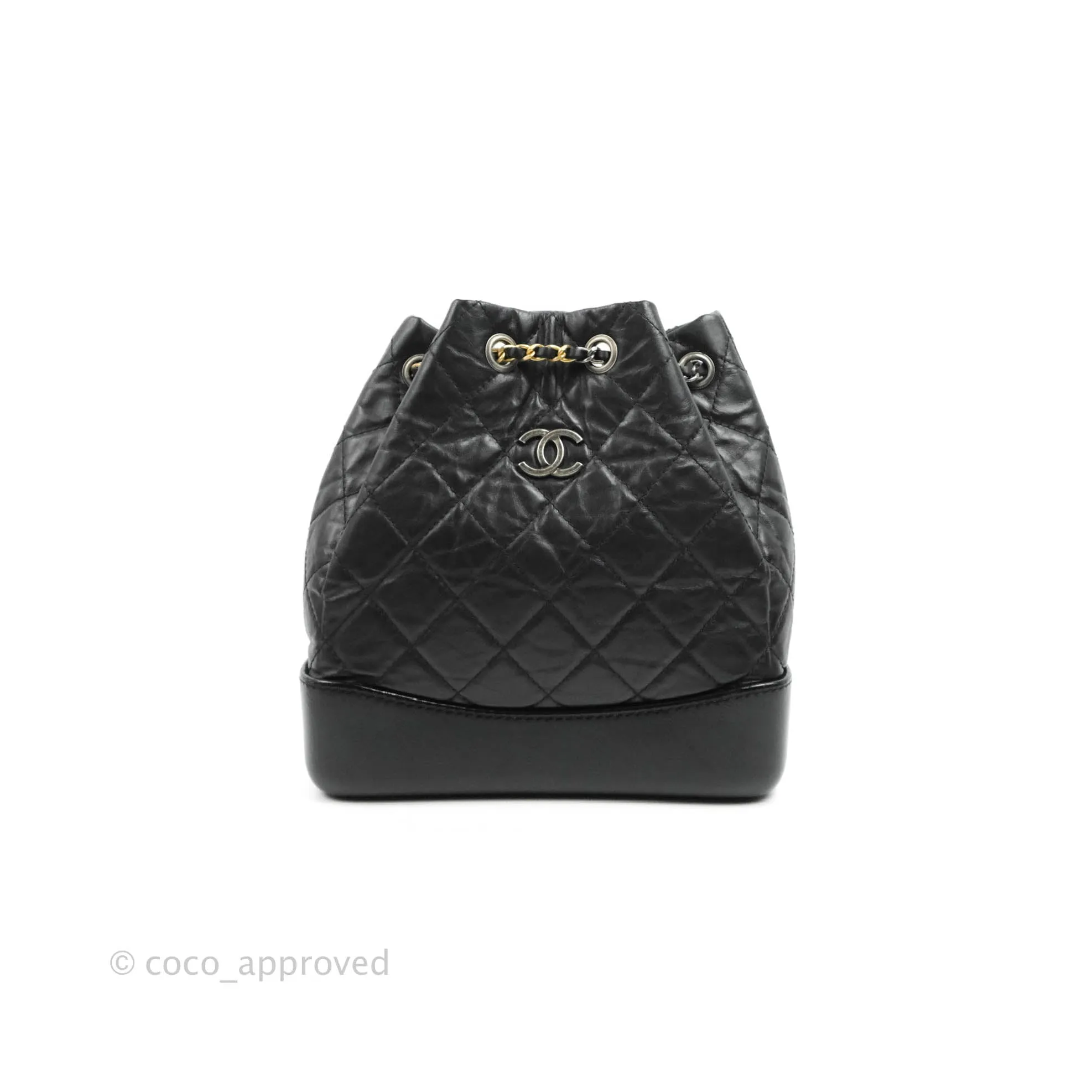 Chanel Small Gabrielle Backpack Black Aged Calfskin