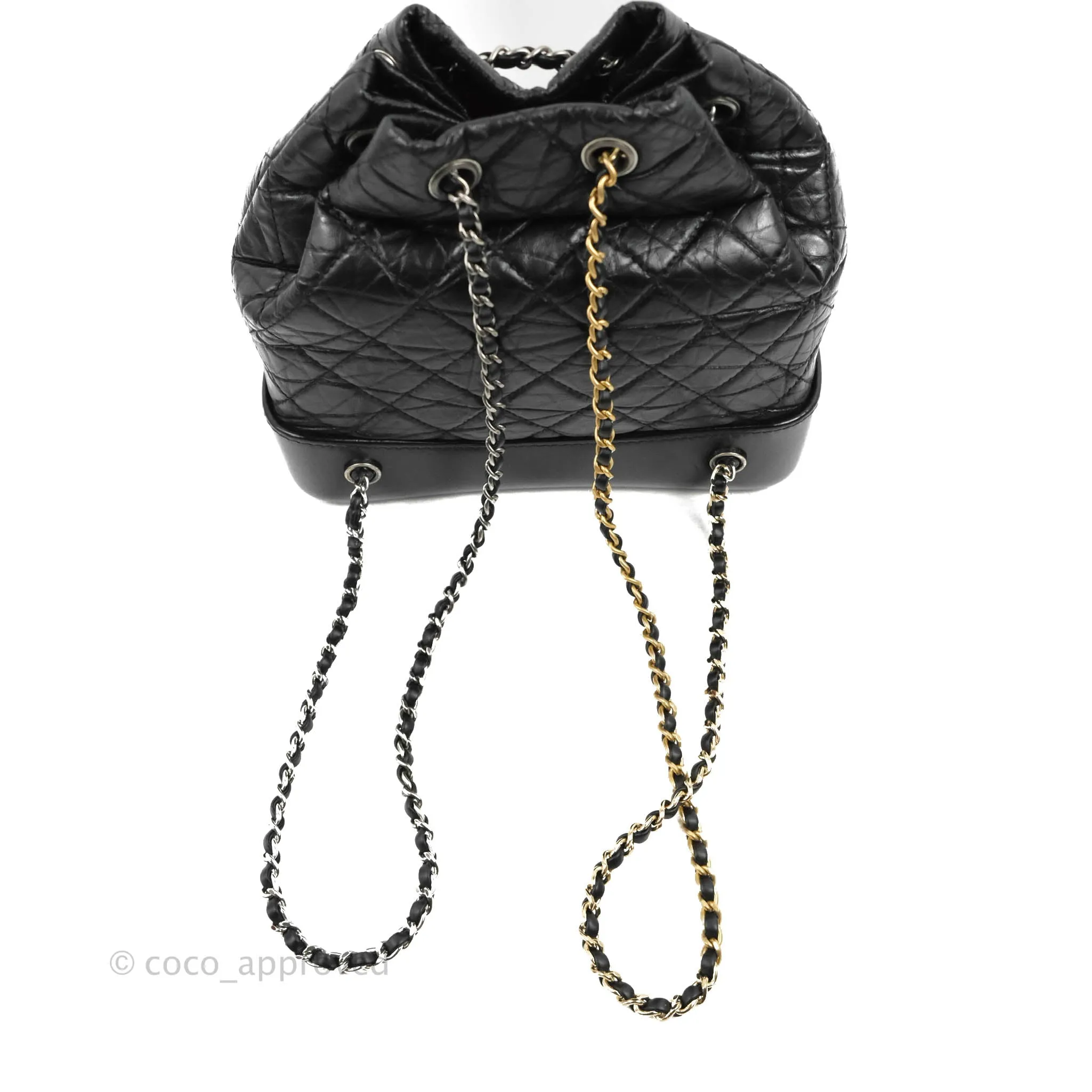 Chanel Small Gabrielle Backpack Black Aged Calfskin
