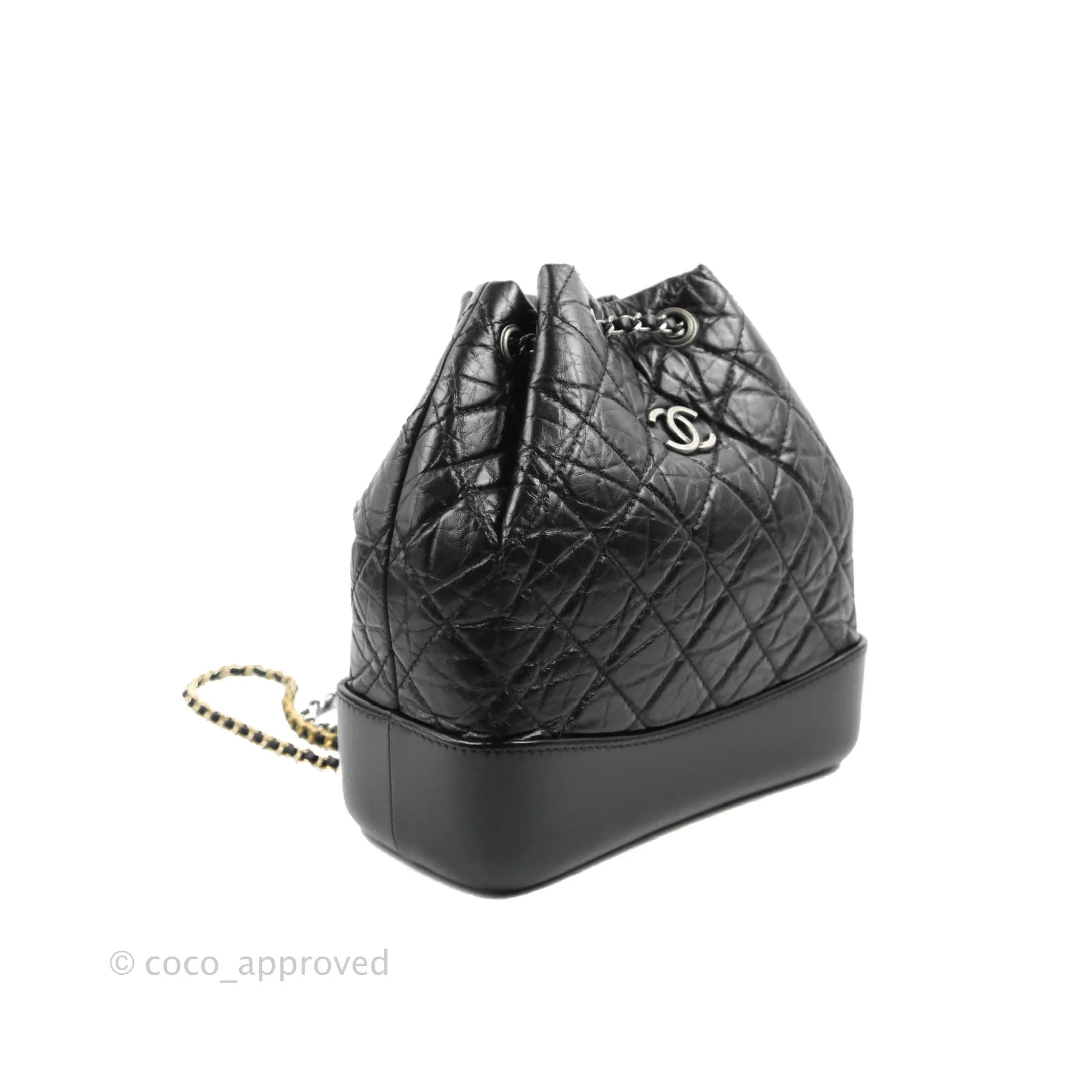 Chanel Small Gabrielle Backpack Black Aged Calfskin