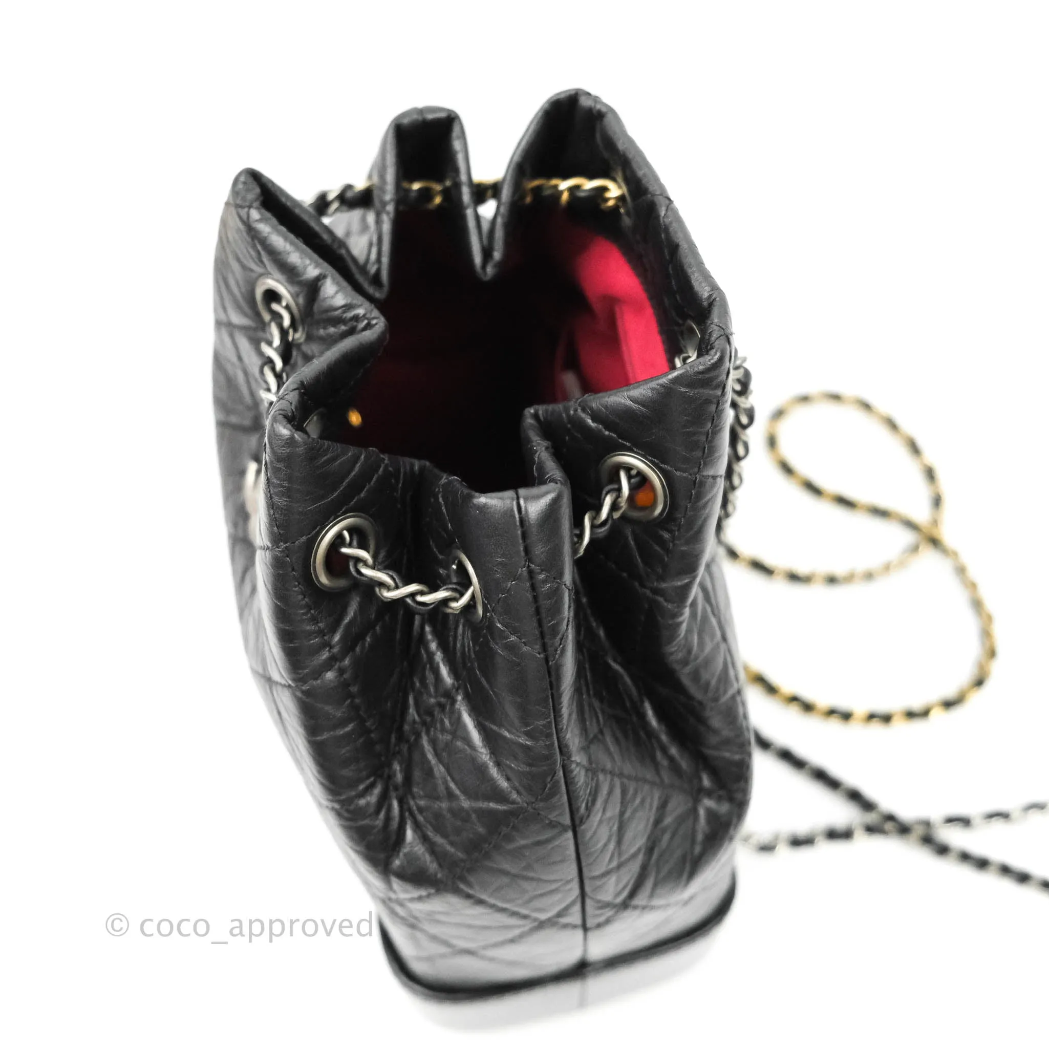 Chanel Small Gabrielle Backpack Black Aged Calfskin