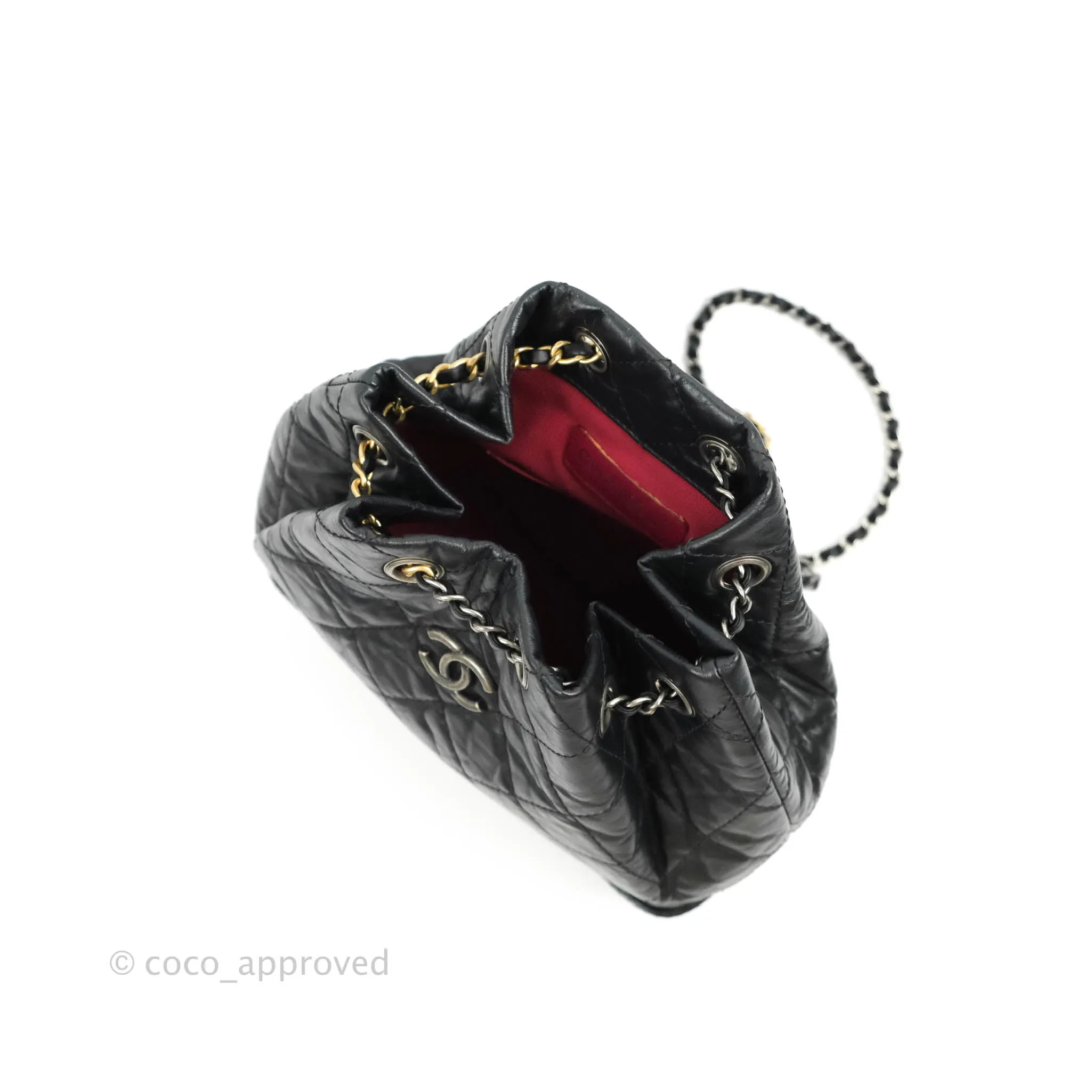 Chanel Small Gabrielle Backpack Black Aged Calfskin