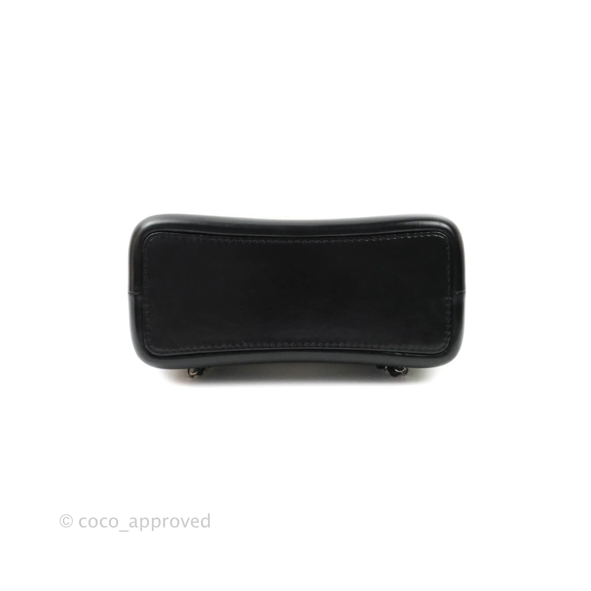 Chanel Small Gabrielle Backpack White Black Aged Calfskin