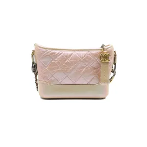 Chanel Small Gabrielle Hobo Iridescent Pink Aged Calfskin Mixed Hardware