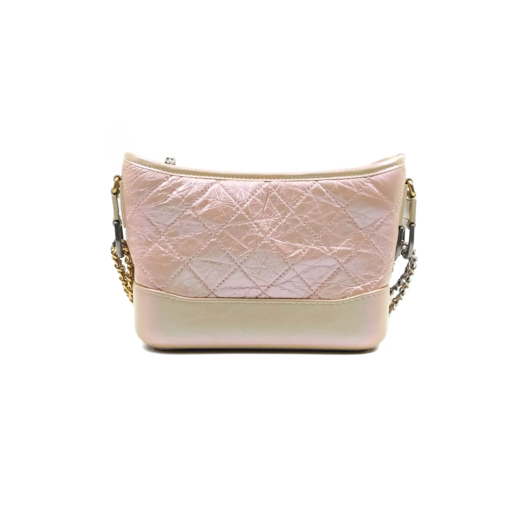 Chanel Small Gabrielle Hobo Iridescent Pink Aged Calfskin Mixed Hardware