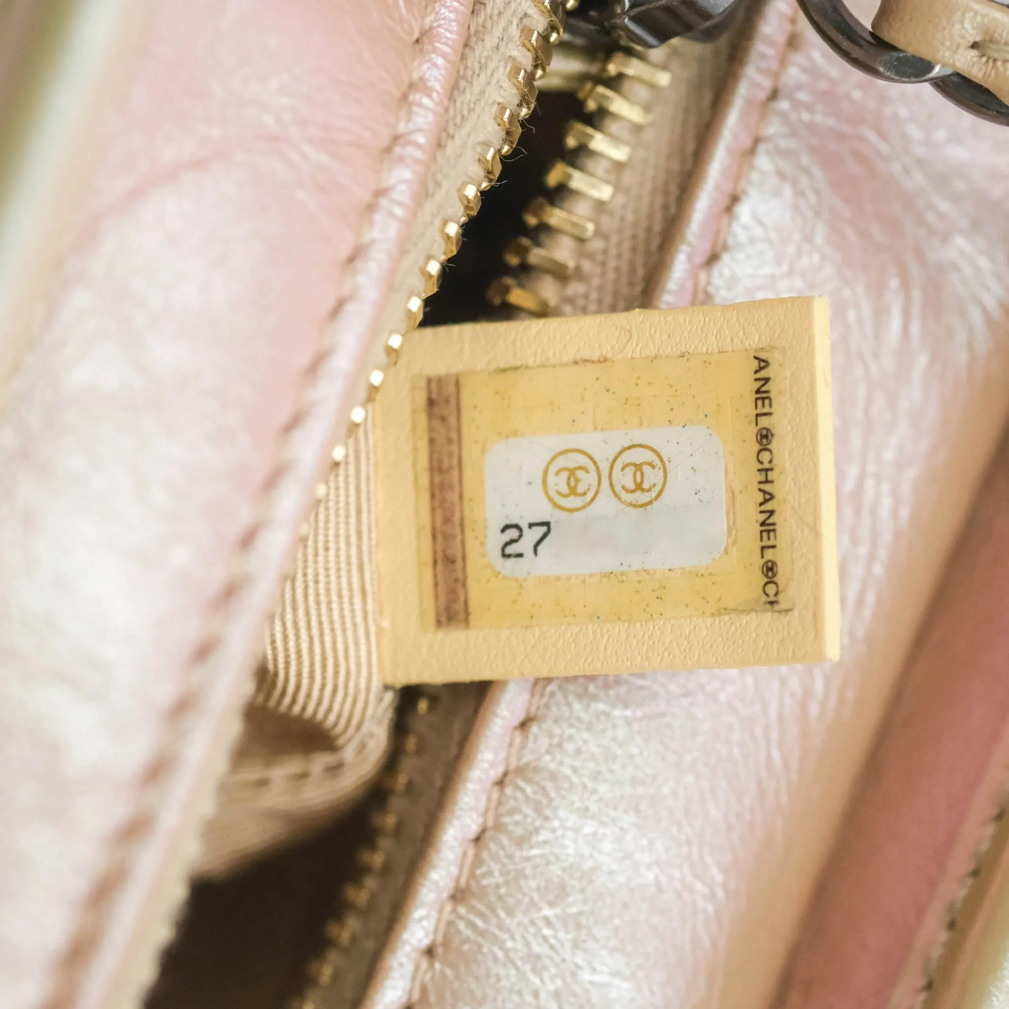 Chanel Small Gabrielle Hobo Iridescent Pink Aged Calfskin Mixed Hardware