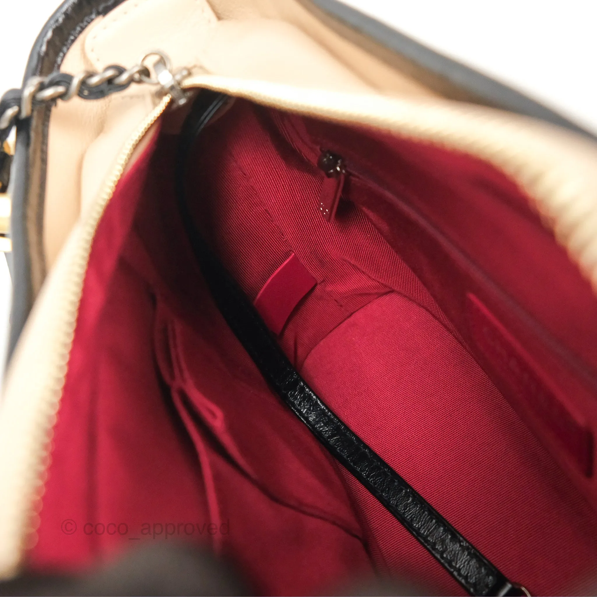 Chanel Small Gabrielle Hobo Quilted Beige Black Aged Calfskin