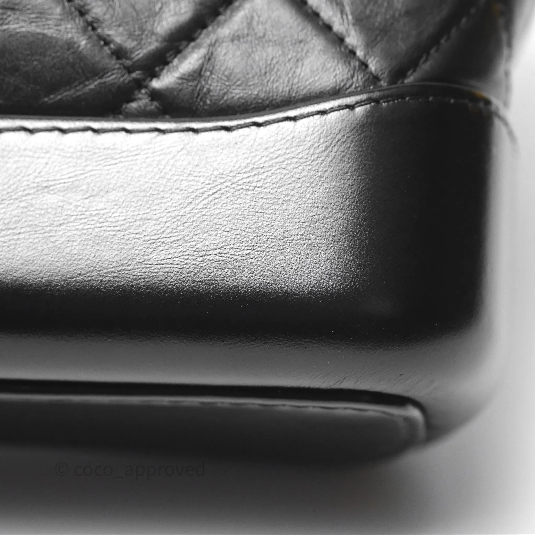 Chanel Small Gabrielle Hobo Quilted Black Aged Calfskin