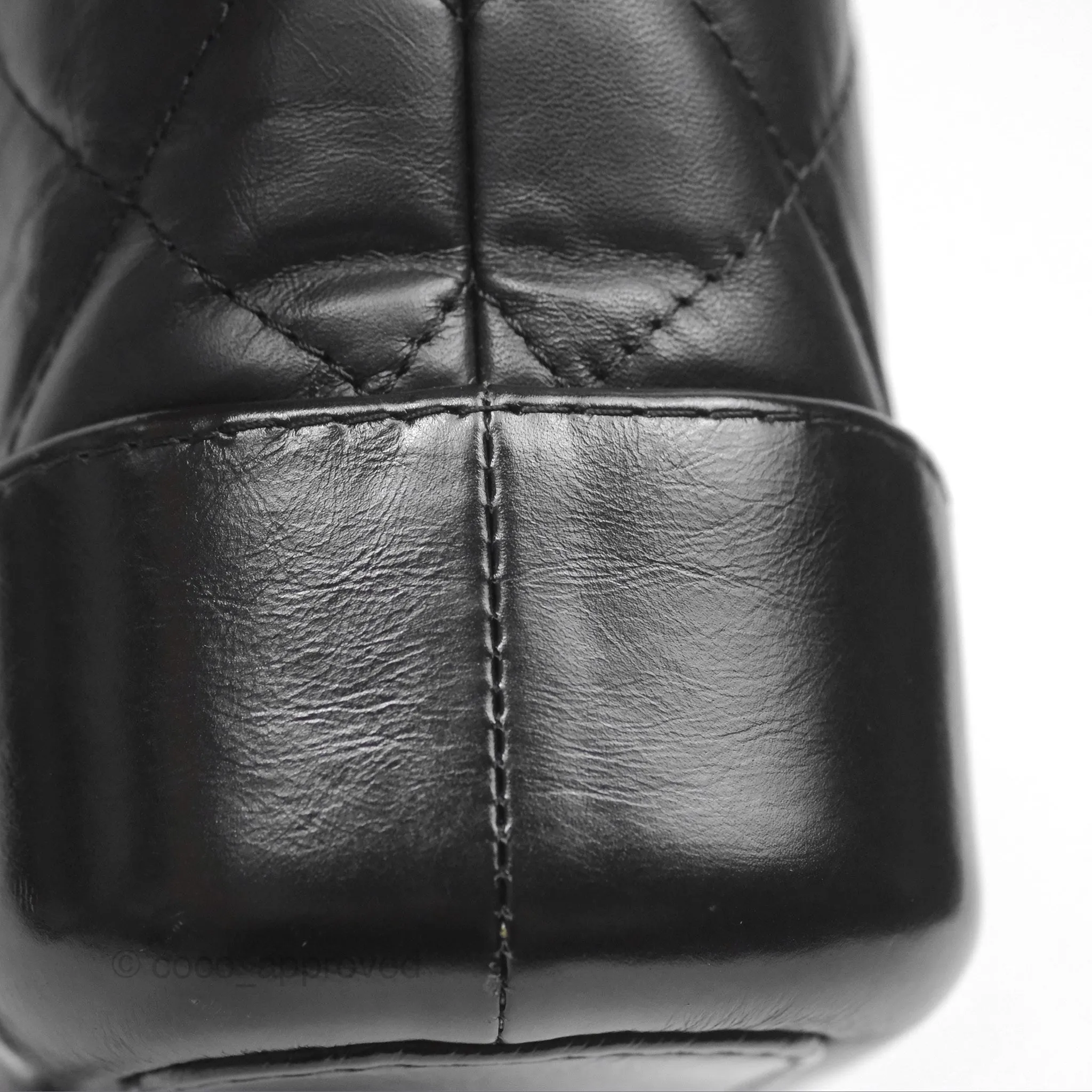 Chanel Small Gabrielle Hobo Quilted Black Aged Calfskin