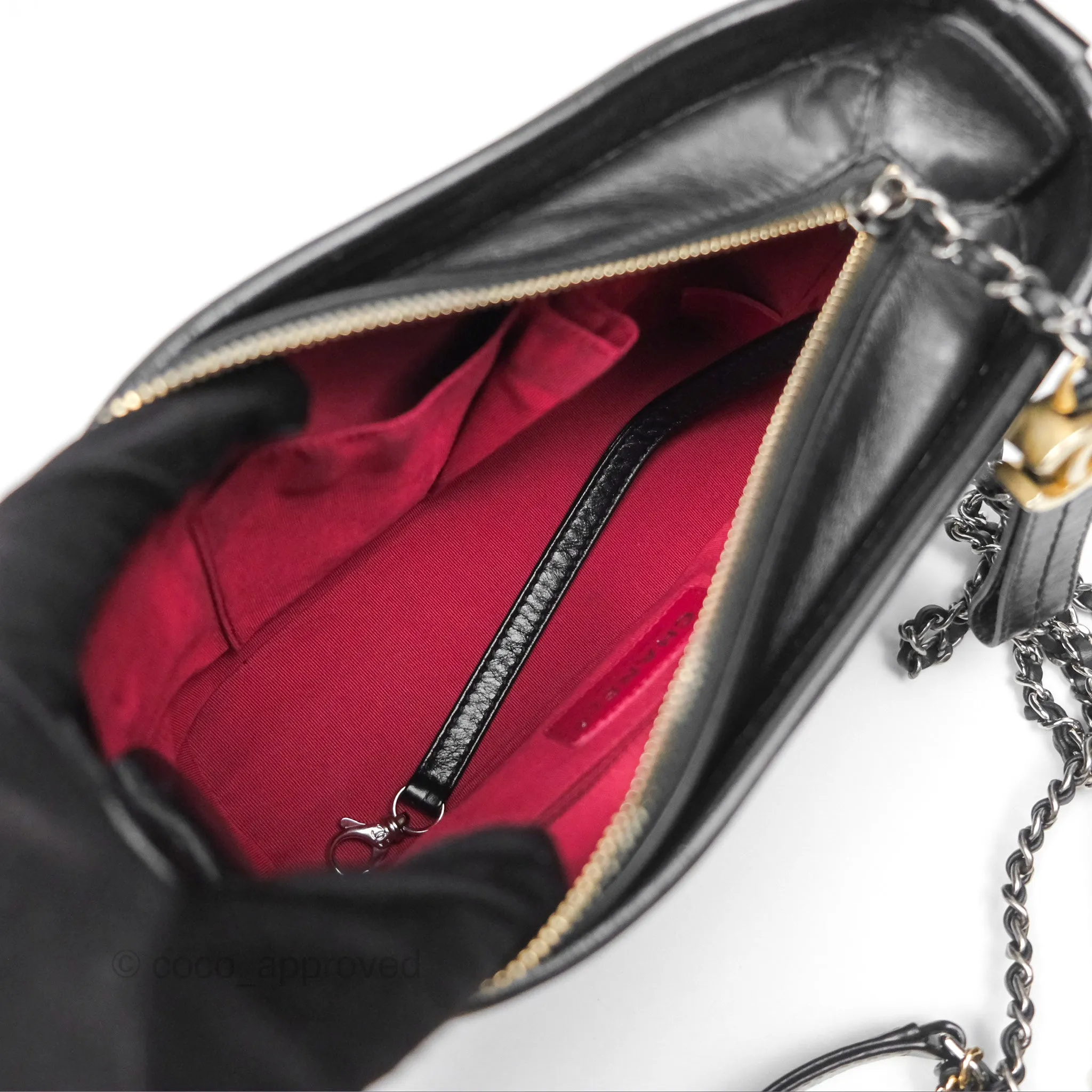 Chanel Small Gabrielle Hobo Quilted Black Aged Calfskin