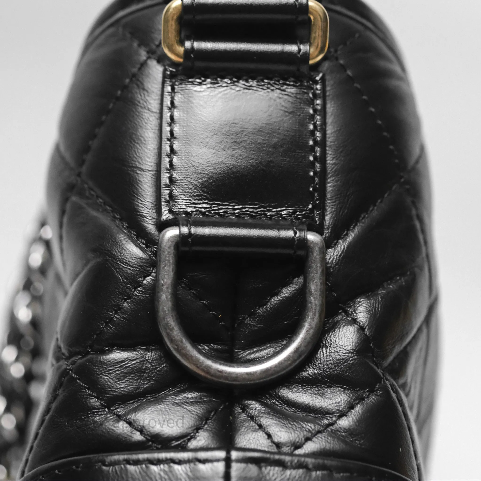 Chanel Small Gabrielle Hobo Quilted Black Aged Calfskin