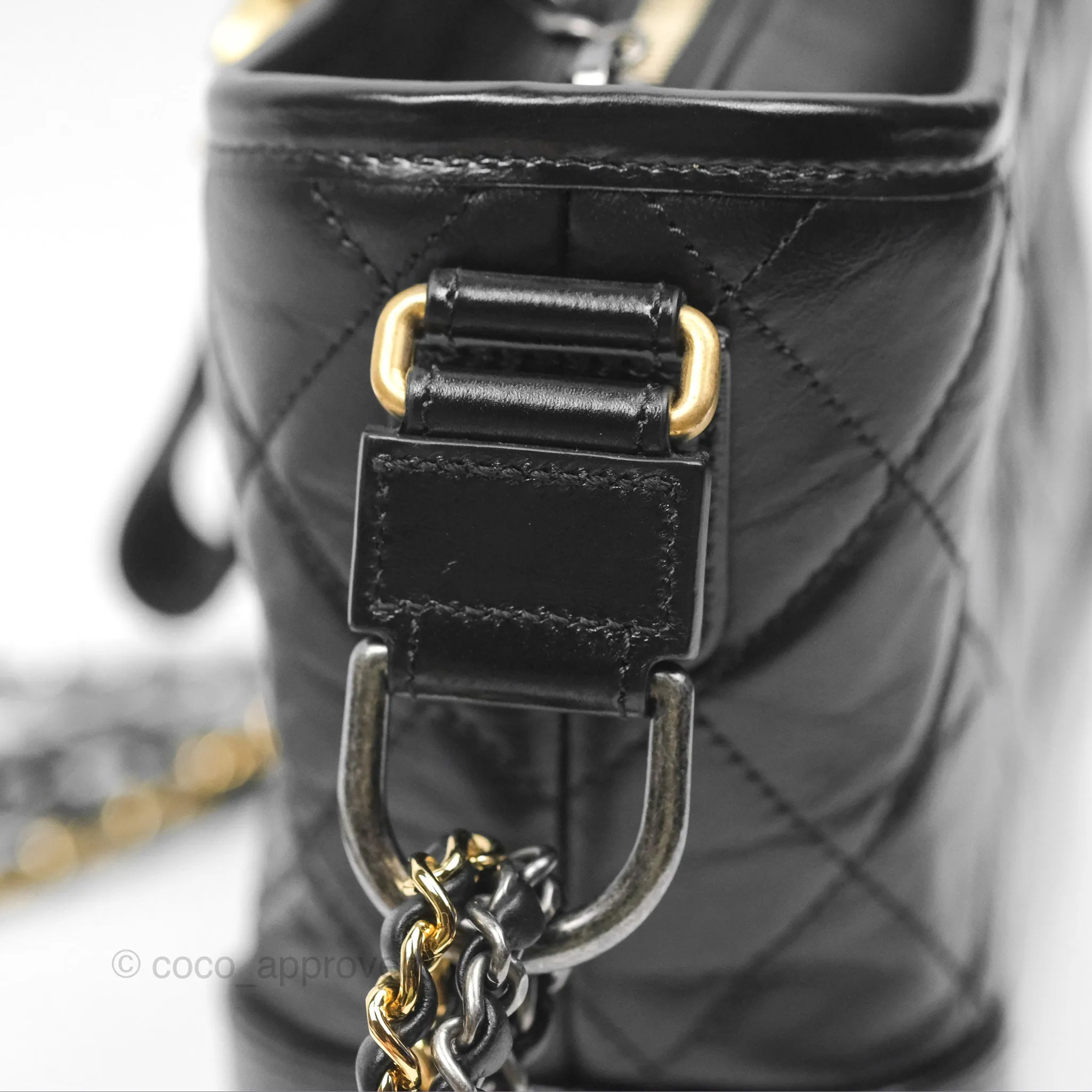 Chanel Small Gabrielle Hobo Quilted Black Aged Calfskin