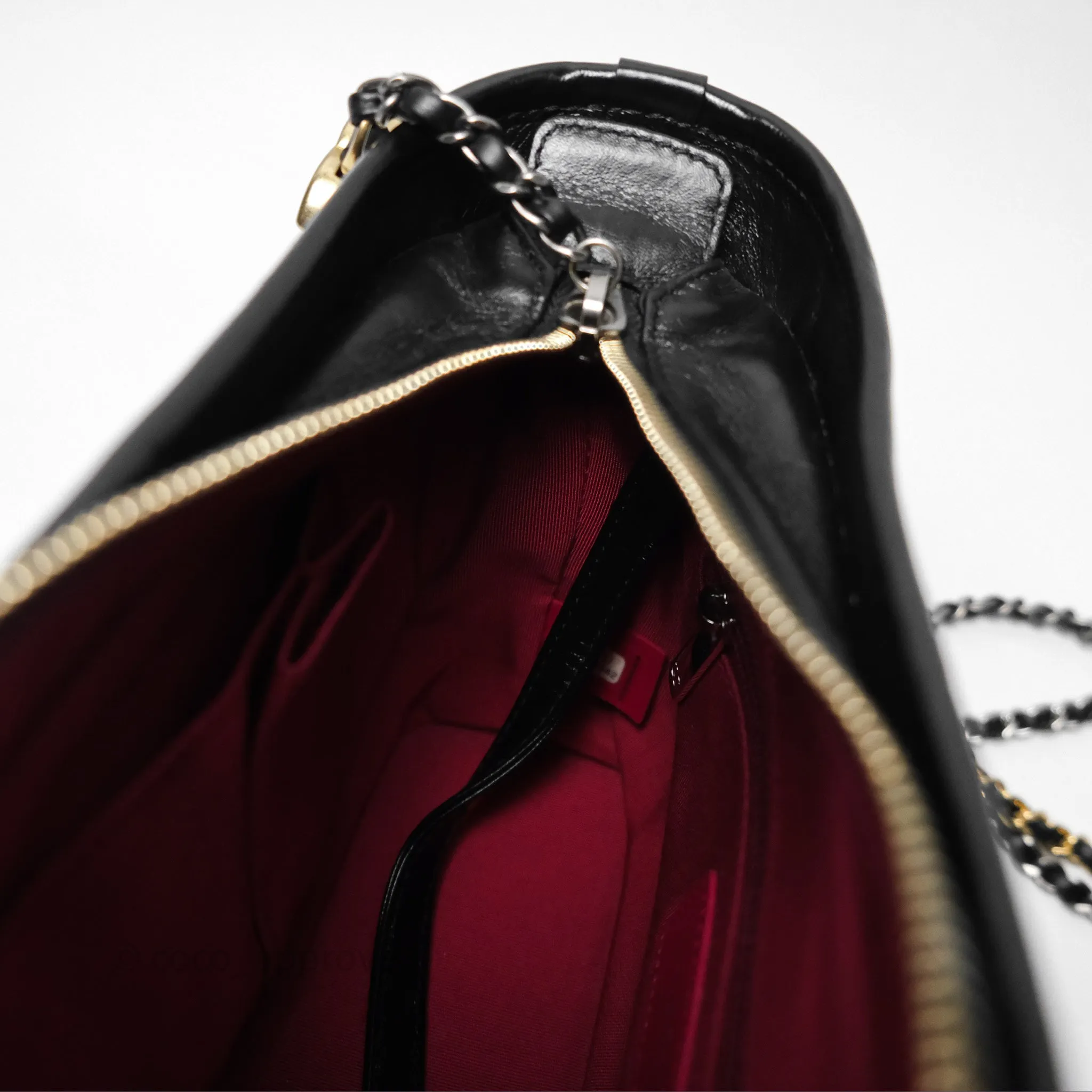 Chanel Small Gabrielle Hobo Quilted Black Aged Calfskin